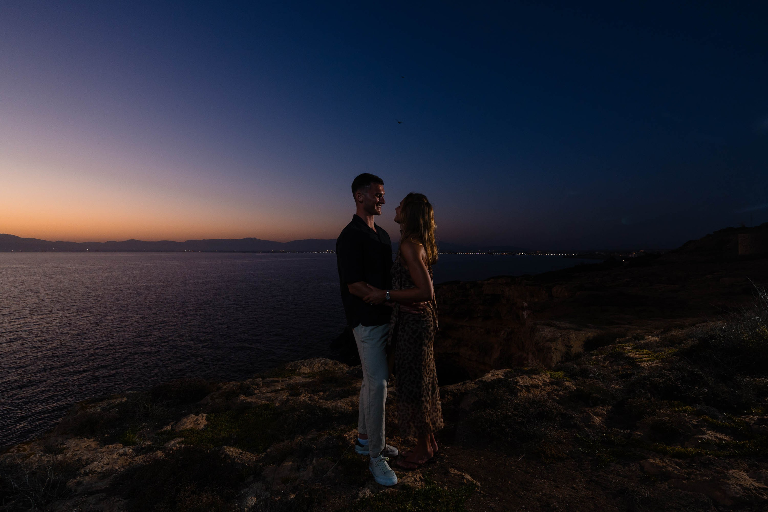 Dusk Wedding Proposal Cap Rocat. Mallorca Wedding, Corporate & Social Photographer