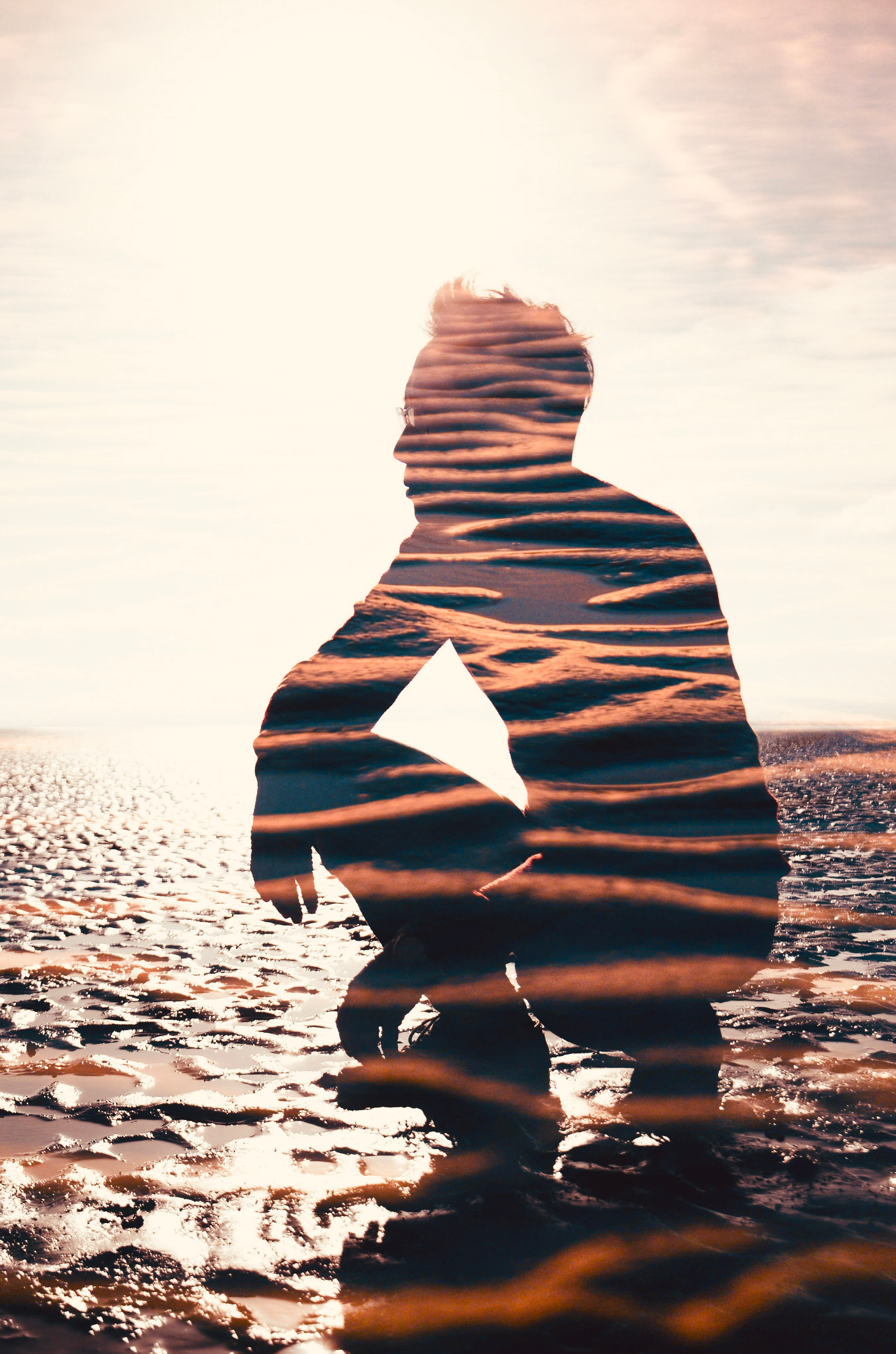 Creative photography Solihull. Man by the sea.