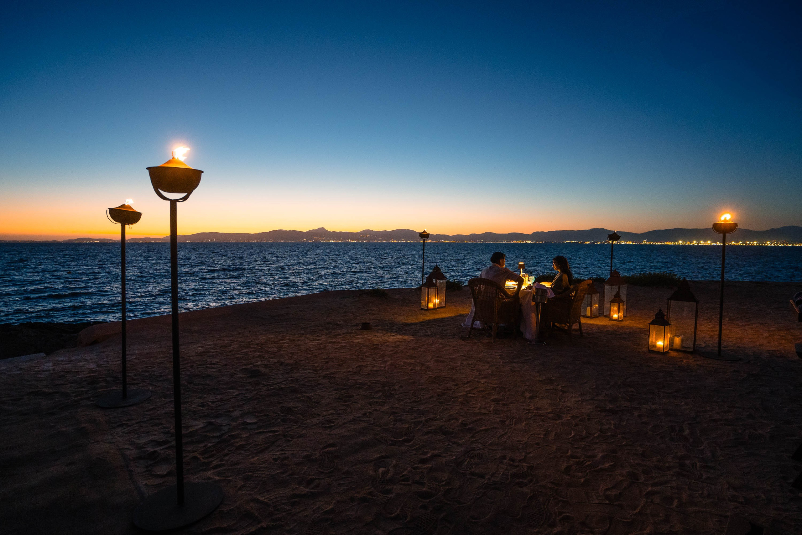 Dusk Wedding Proposal in Cap Rocat with UK clients. Mallorca Wedding, Corporate & Social Photographer
