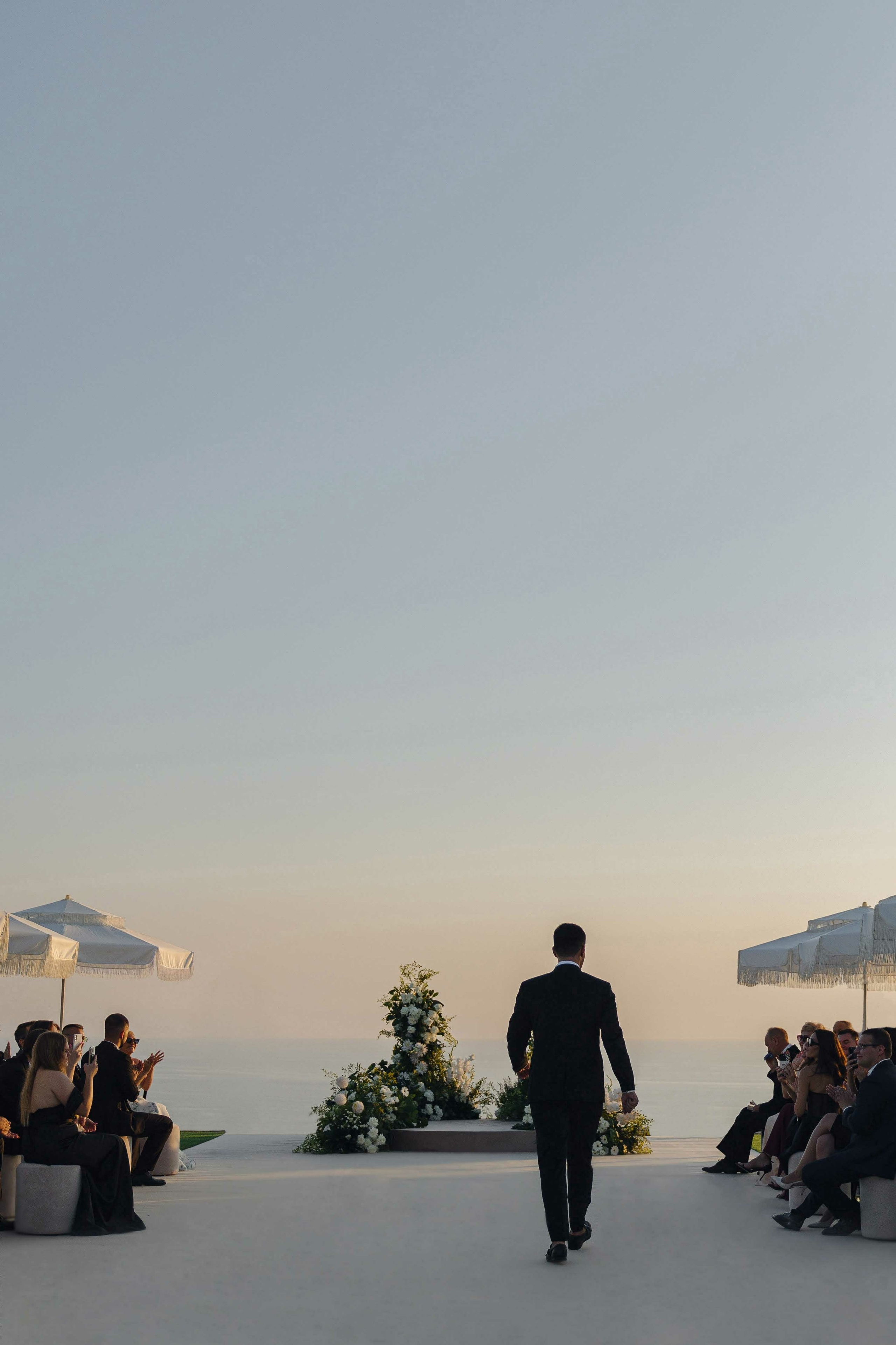 Bride’s veil flowing in the wind at Lake Como