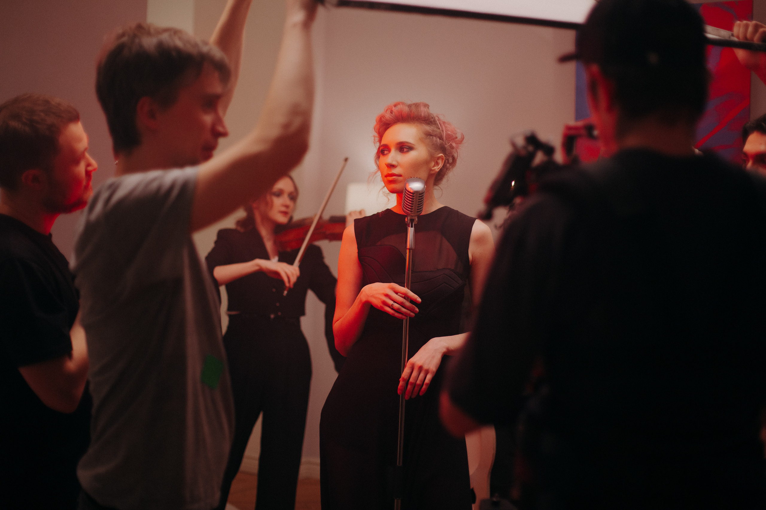 Backstage of the music video shooting. Photographer Luxembourg