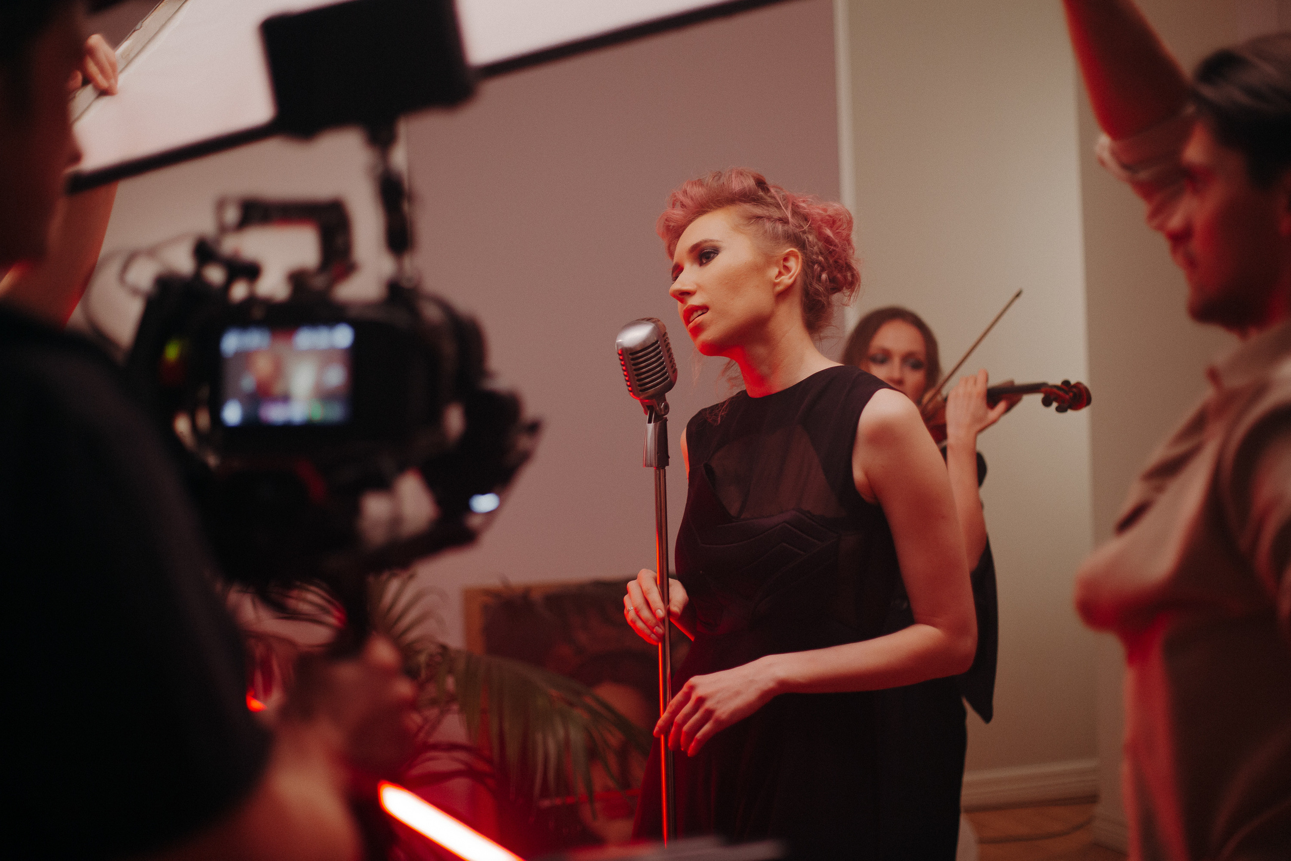 Backstage of the music video shooting. Photographer Luxembourg