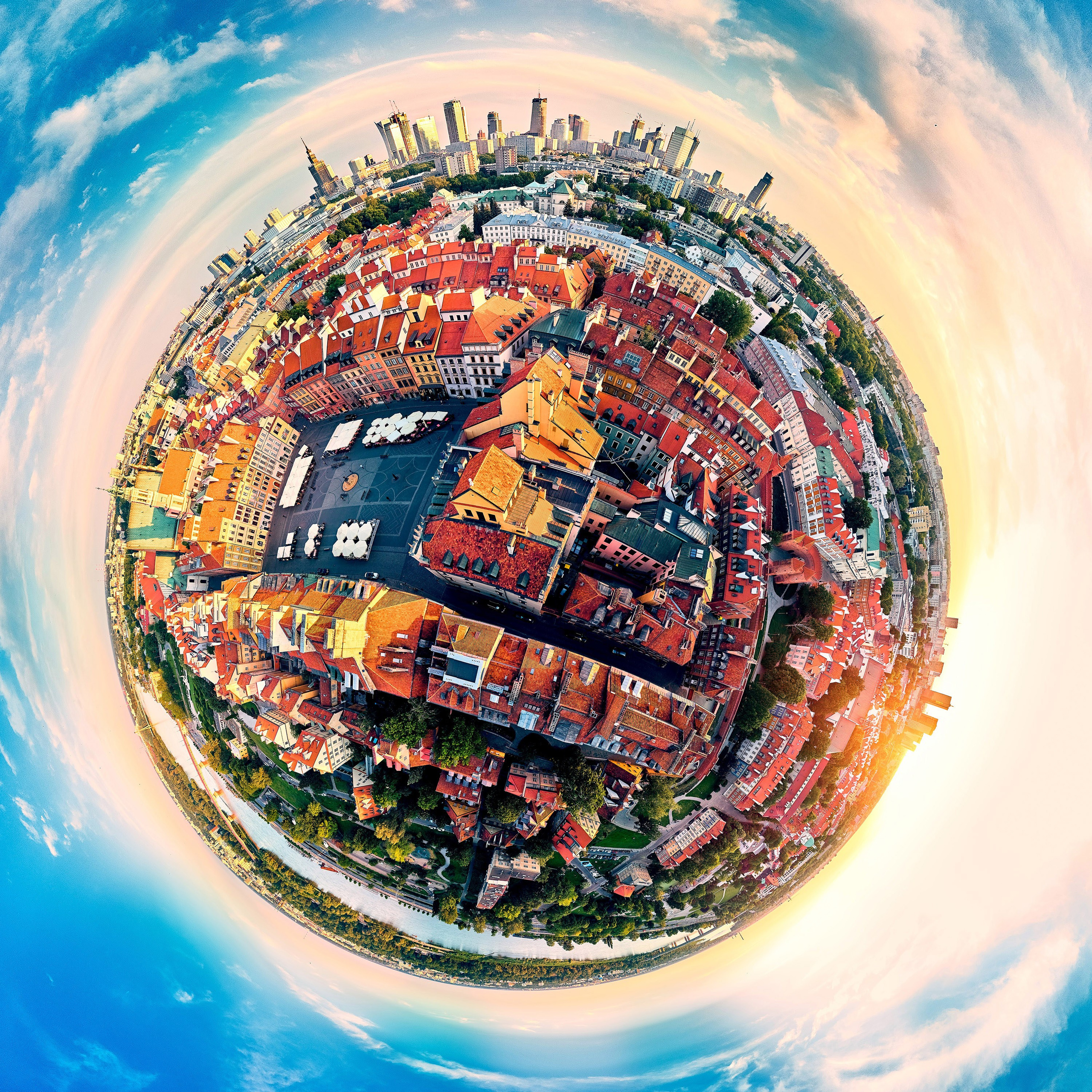 Panoramy lotnicze 360 „Little Planet” znanych miejsc Warszawy. Андрей Шипилов — Фотография & Видеография