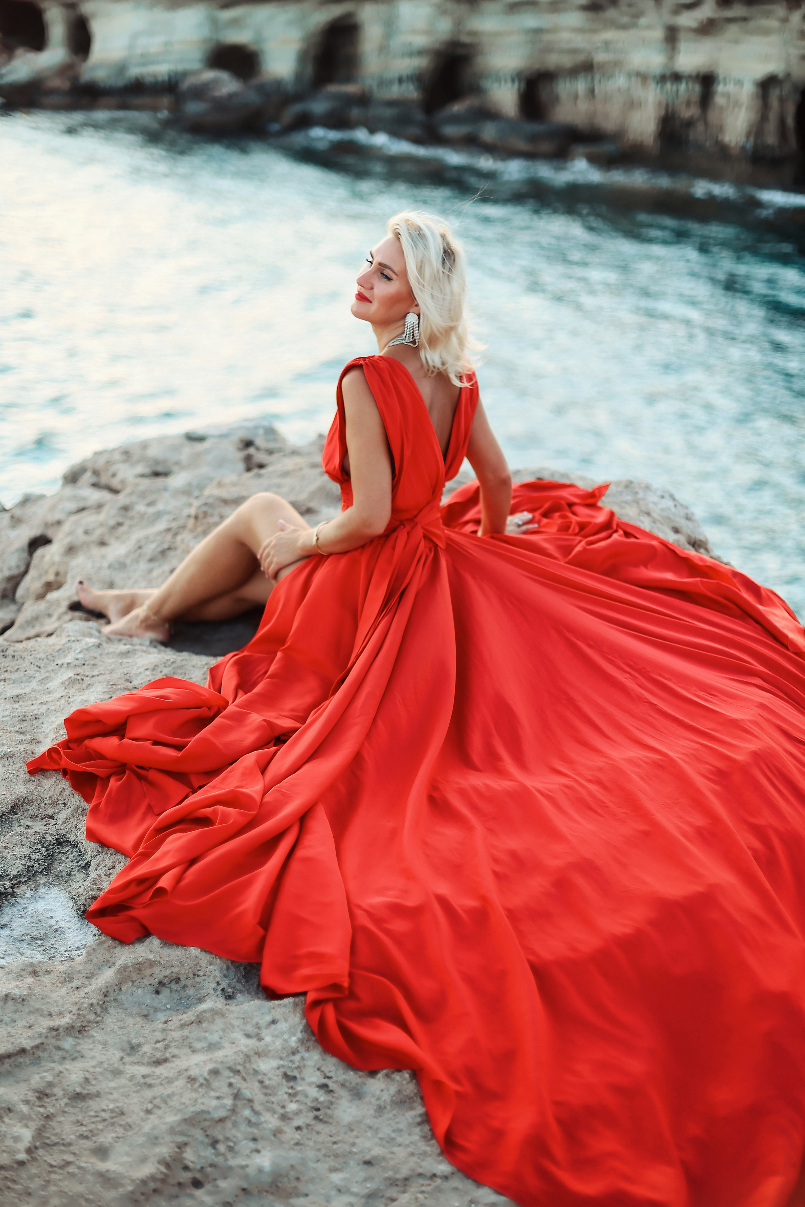 Индивидуальная фотосессия в летящем платье, Айя-Напа. Июнь, 2022. Kipriotka. Ваш фотограф на Кипре (Айя-Напа, Протарас)