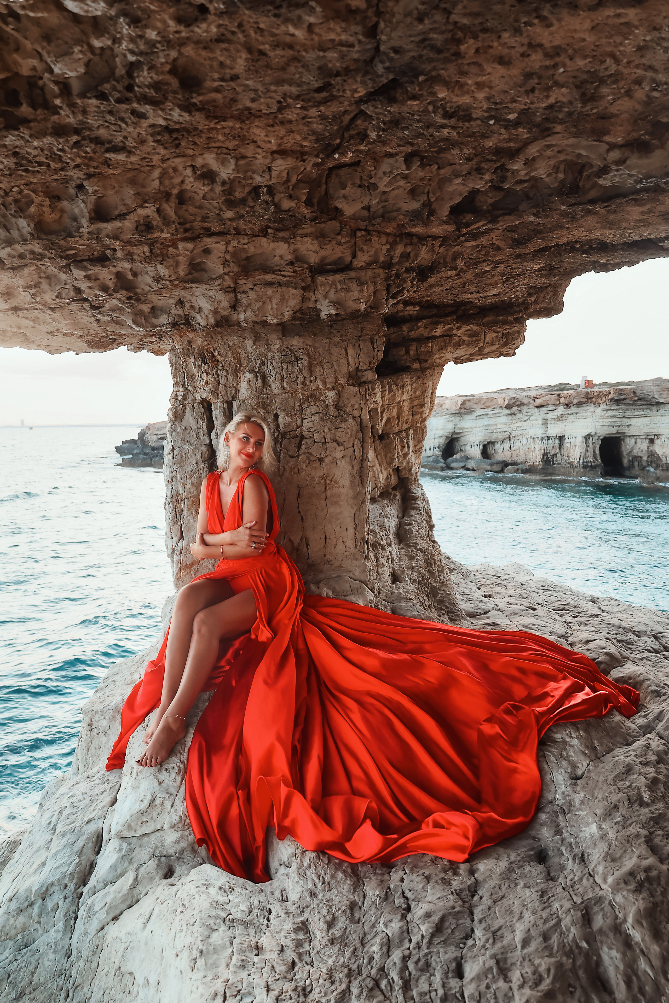 Индивидуальная фотосессия в летящем платье, Айя-Напа. Июнь, 2022. Kipriotka. Ваш фотограф на Кипре (Айя-Напа, Протарас)