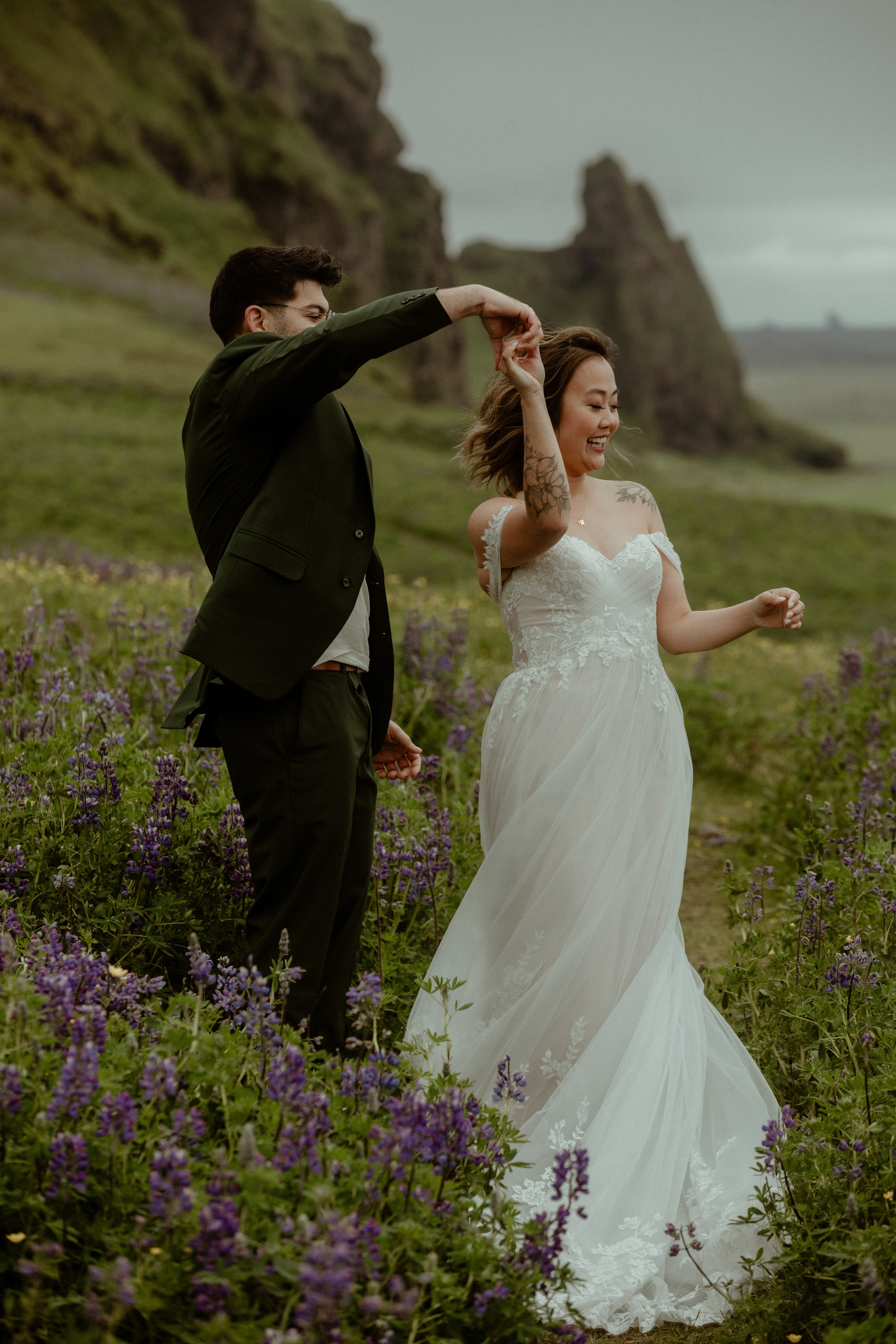 Elopement at Kvernufoss Waterfall. Iceland elopement photo and video | Nikolaichik Photo