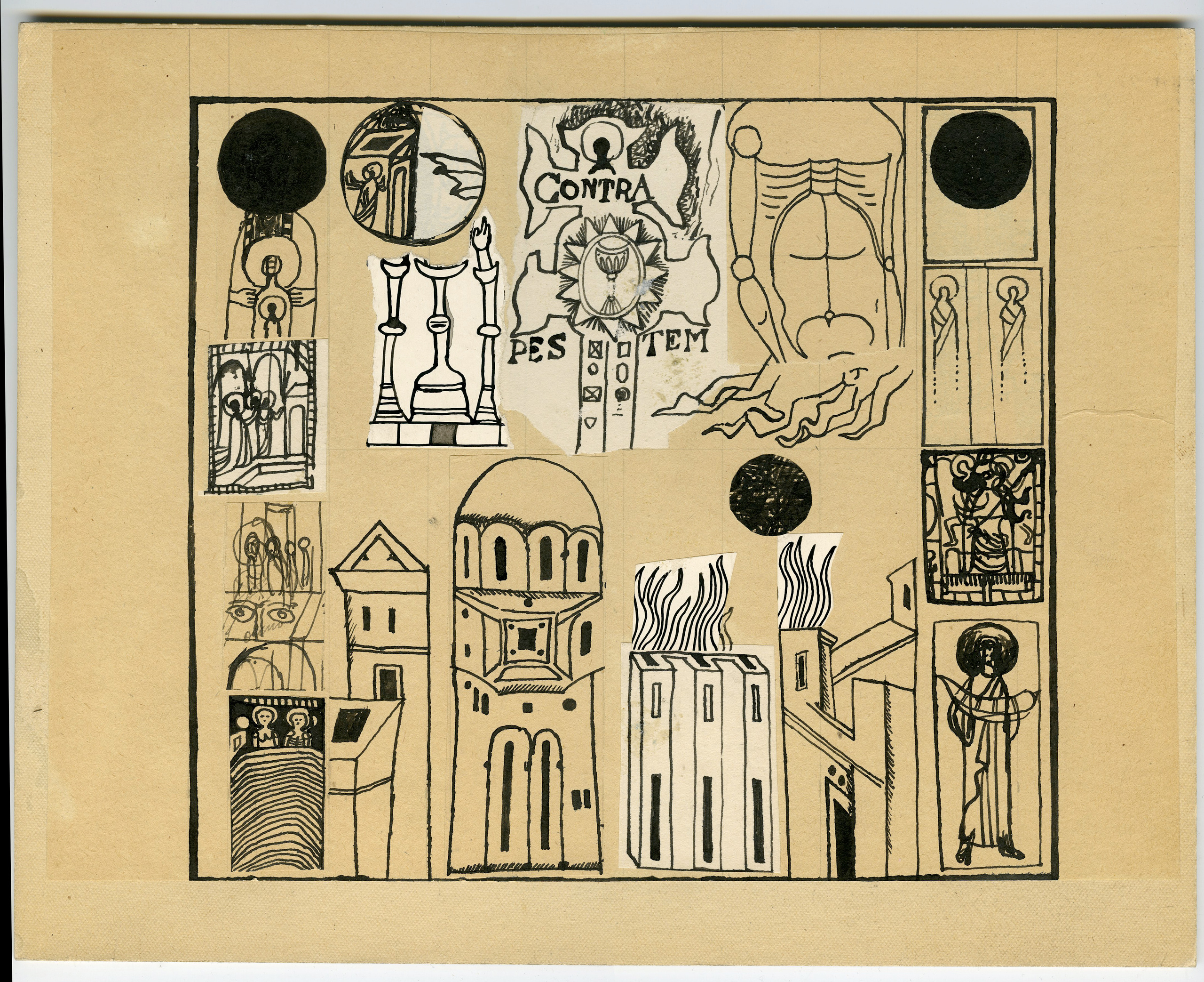 Andrzej Jarecki, "Sermons", curtain, Students' Theater of Satirists, Warsaw, 1960s