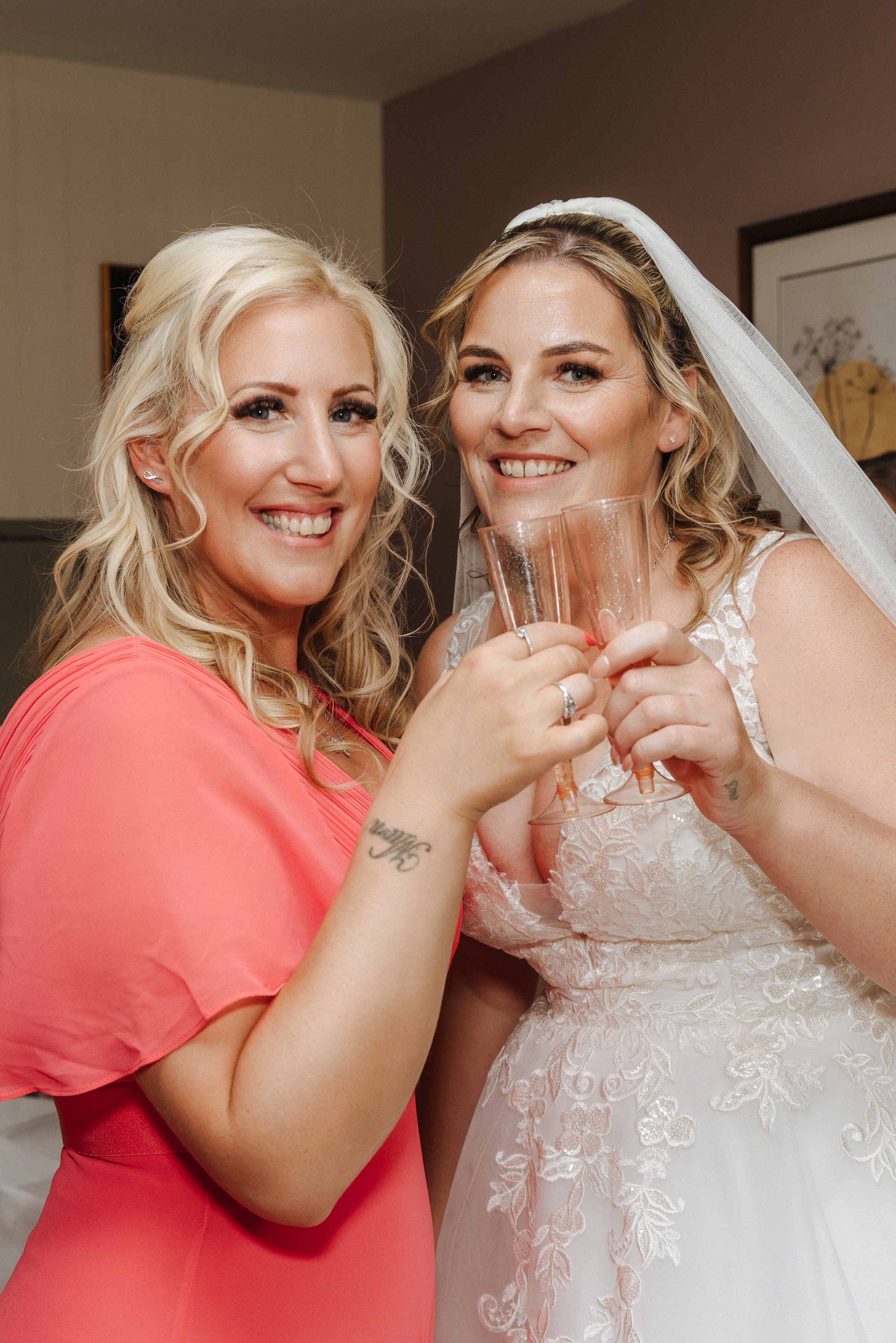 bride and bridesmaids, wedding photography in Reading