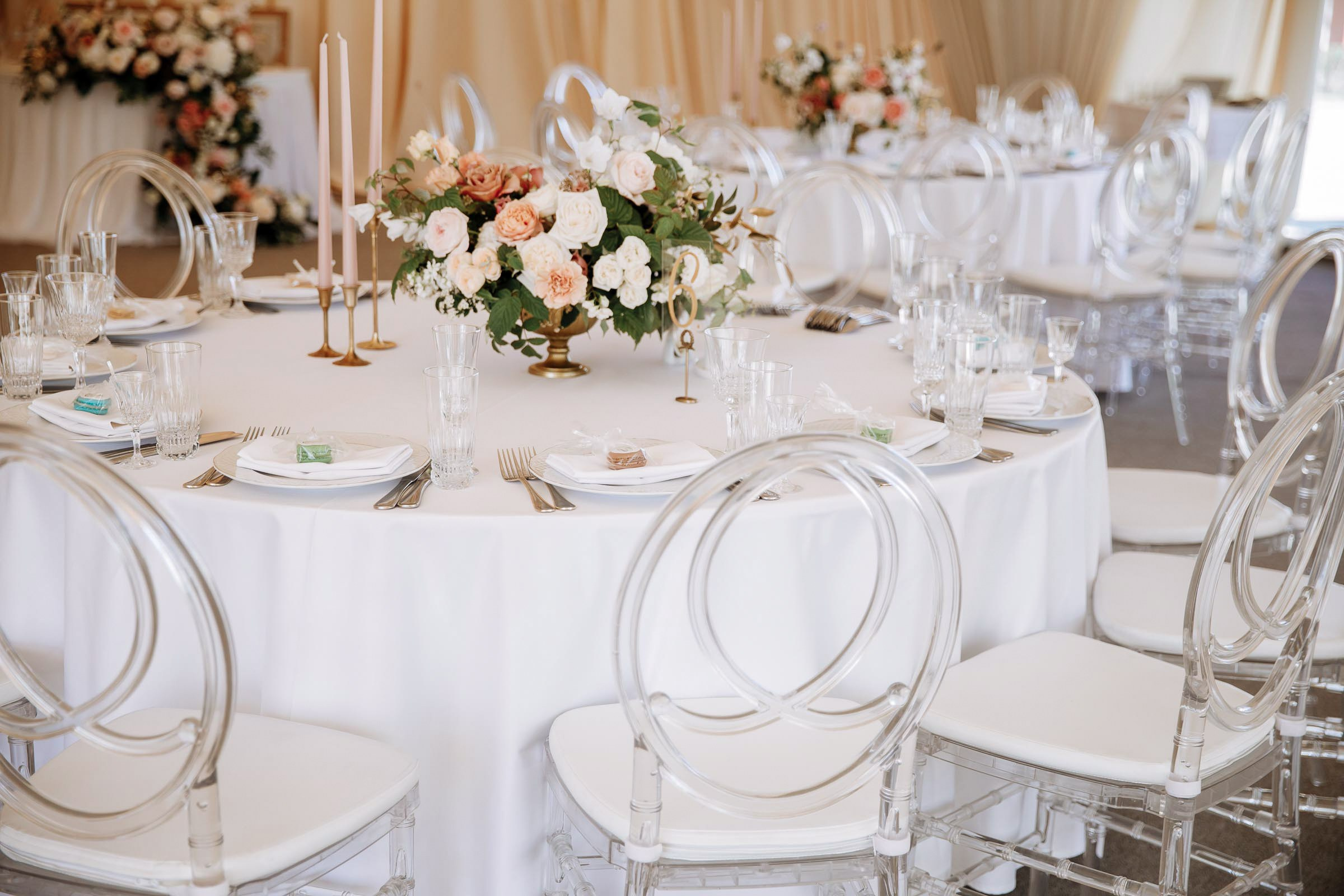 Reception table, by Tanya Bodgan, Bude, Cornwall wedding photography.