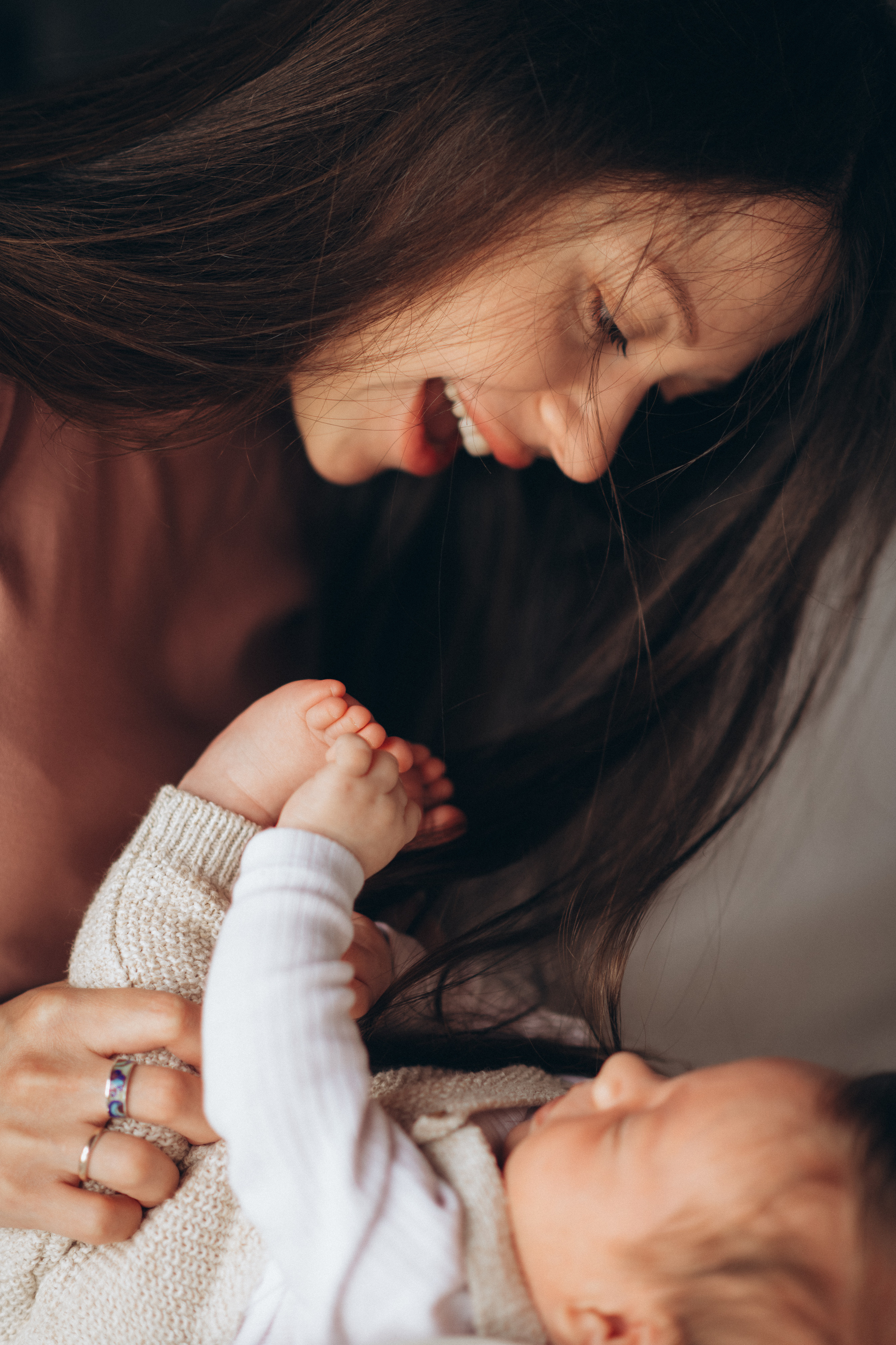 mother and tine baby boy