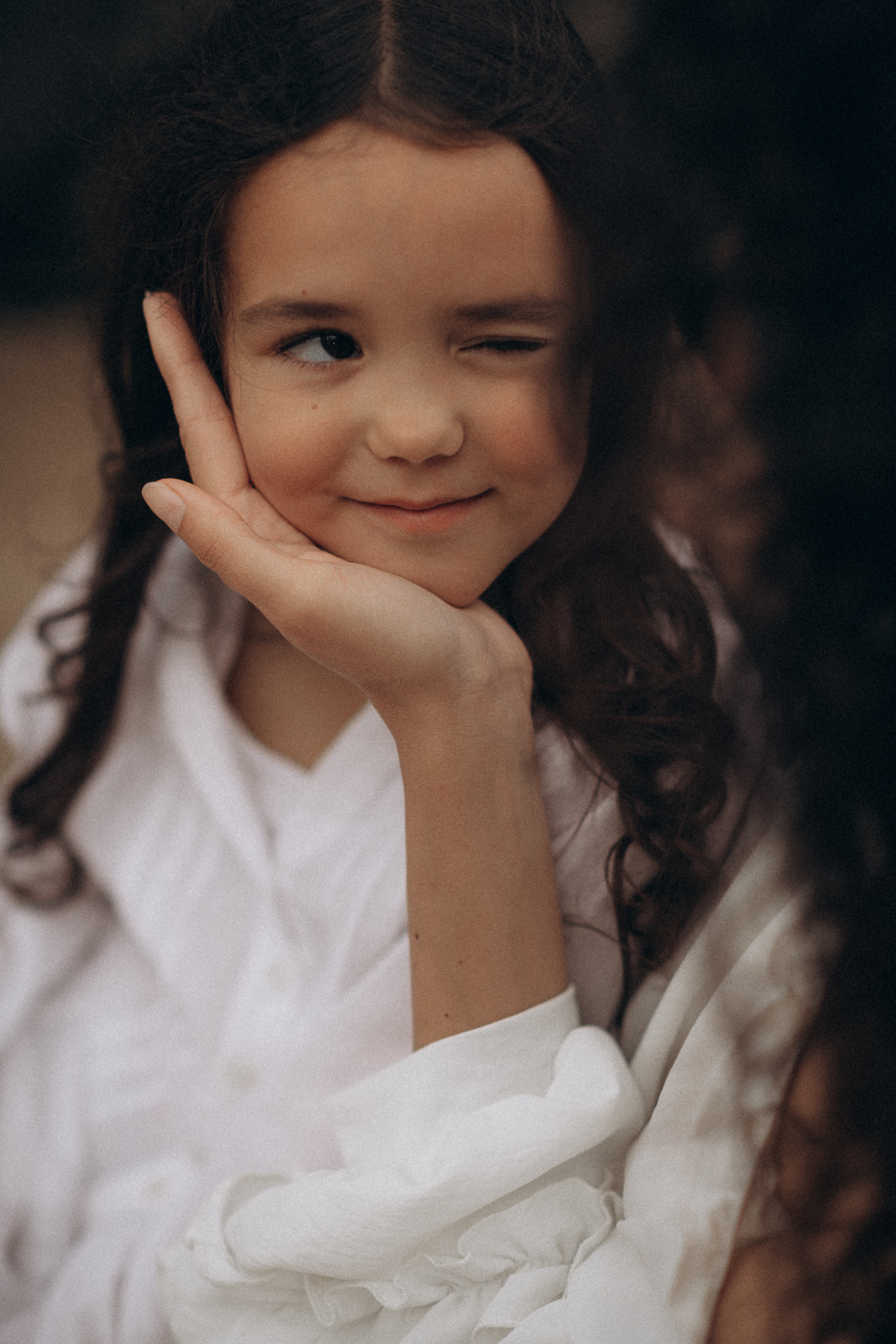 mother looks at her daughter