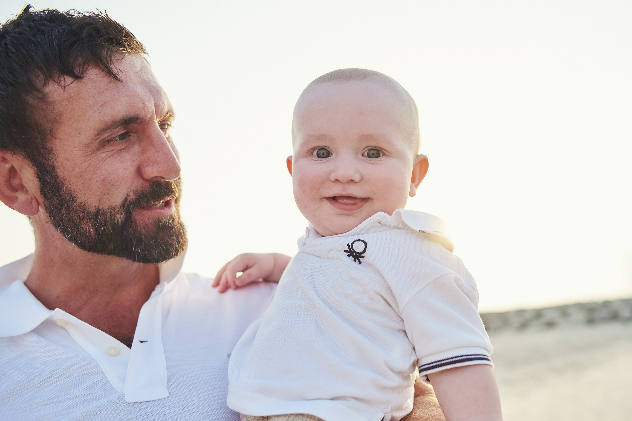 Family photo shoot on sunset at the Dubai beach