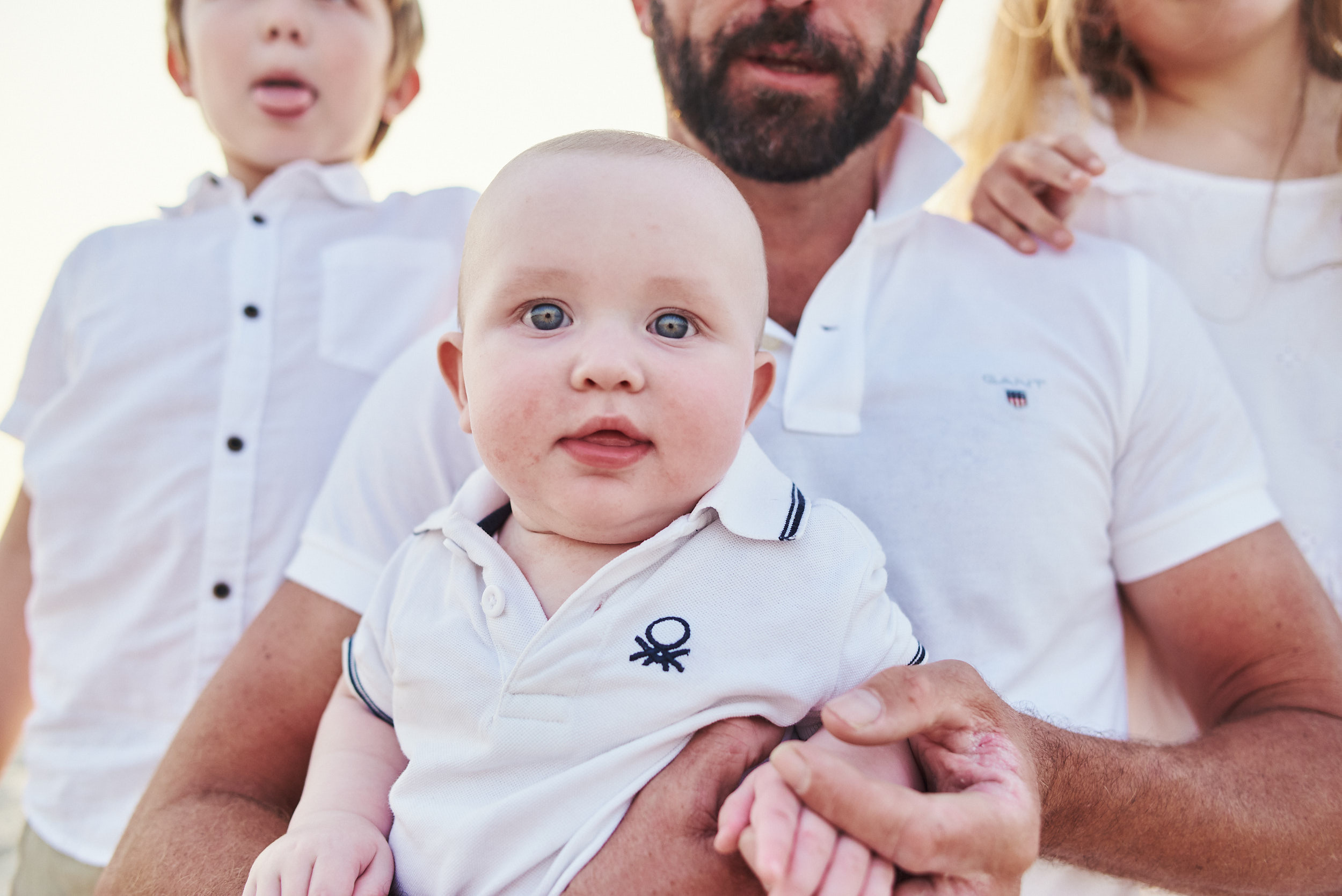Family photo shoot on sunset at the Dubai beach