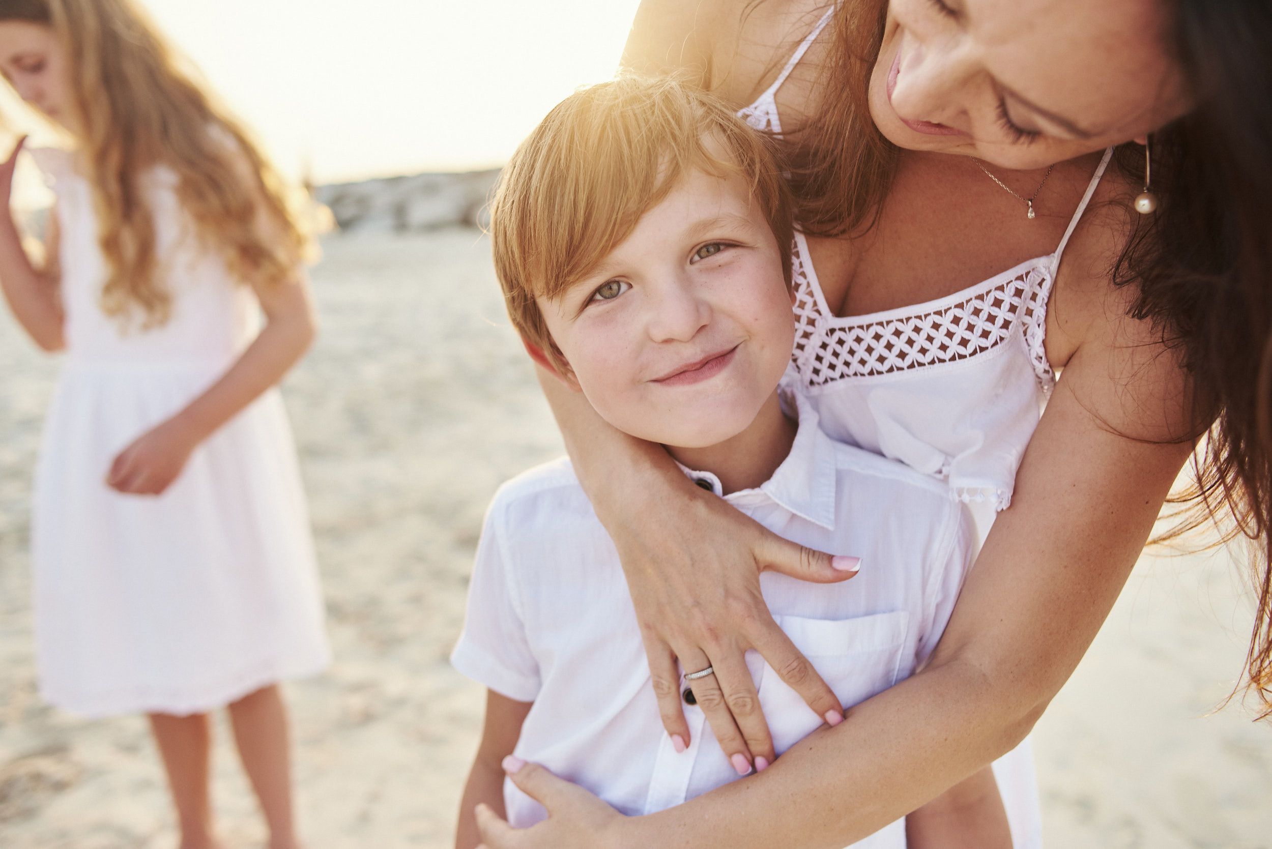 Family photo shoot on sunset at the Dubai beach