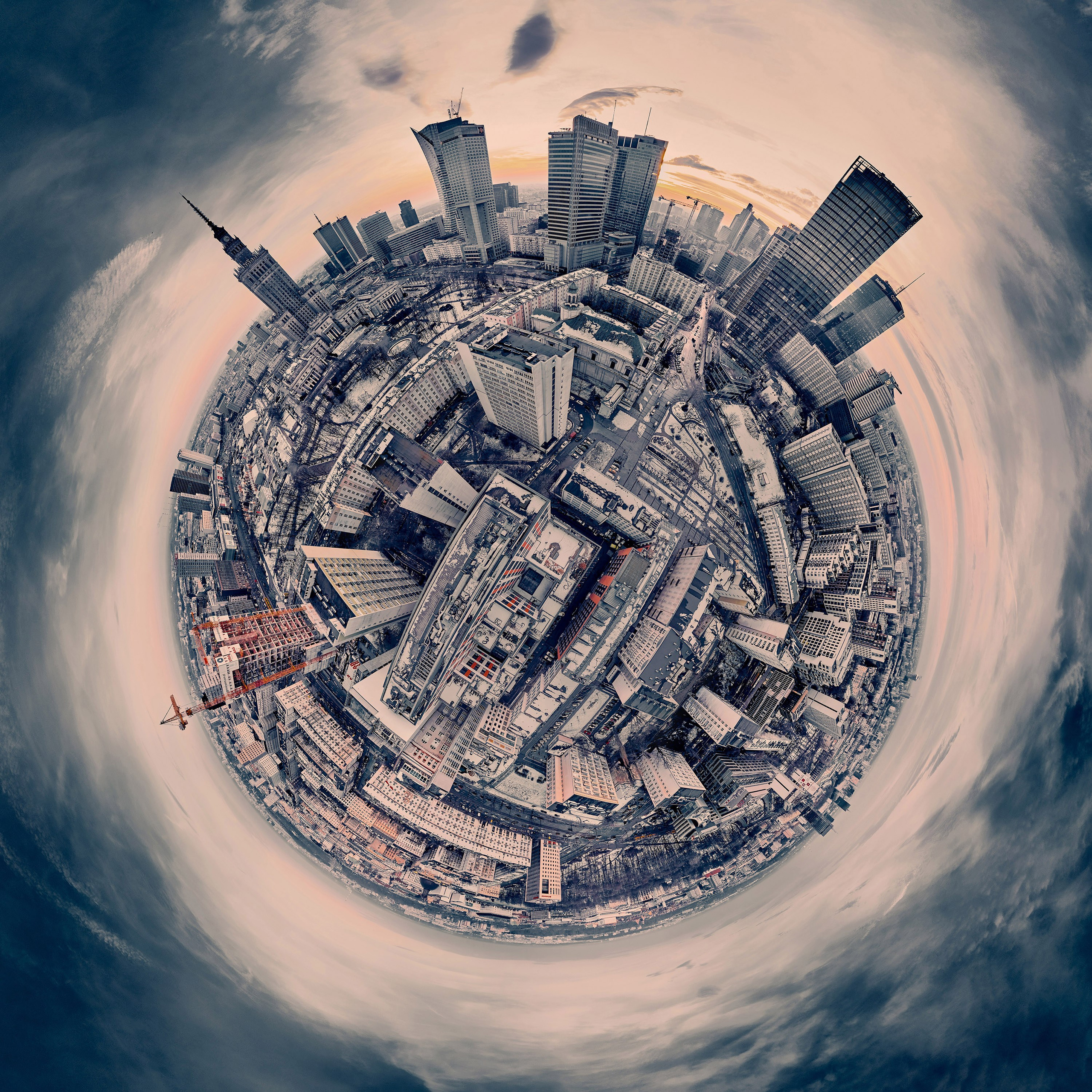 Panoramy lotnicze 360 „Little Planet” znanych miejsc Warszawy. Андрей Шипилов — Фотография & Видеография