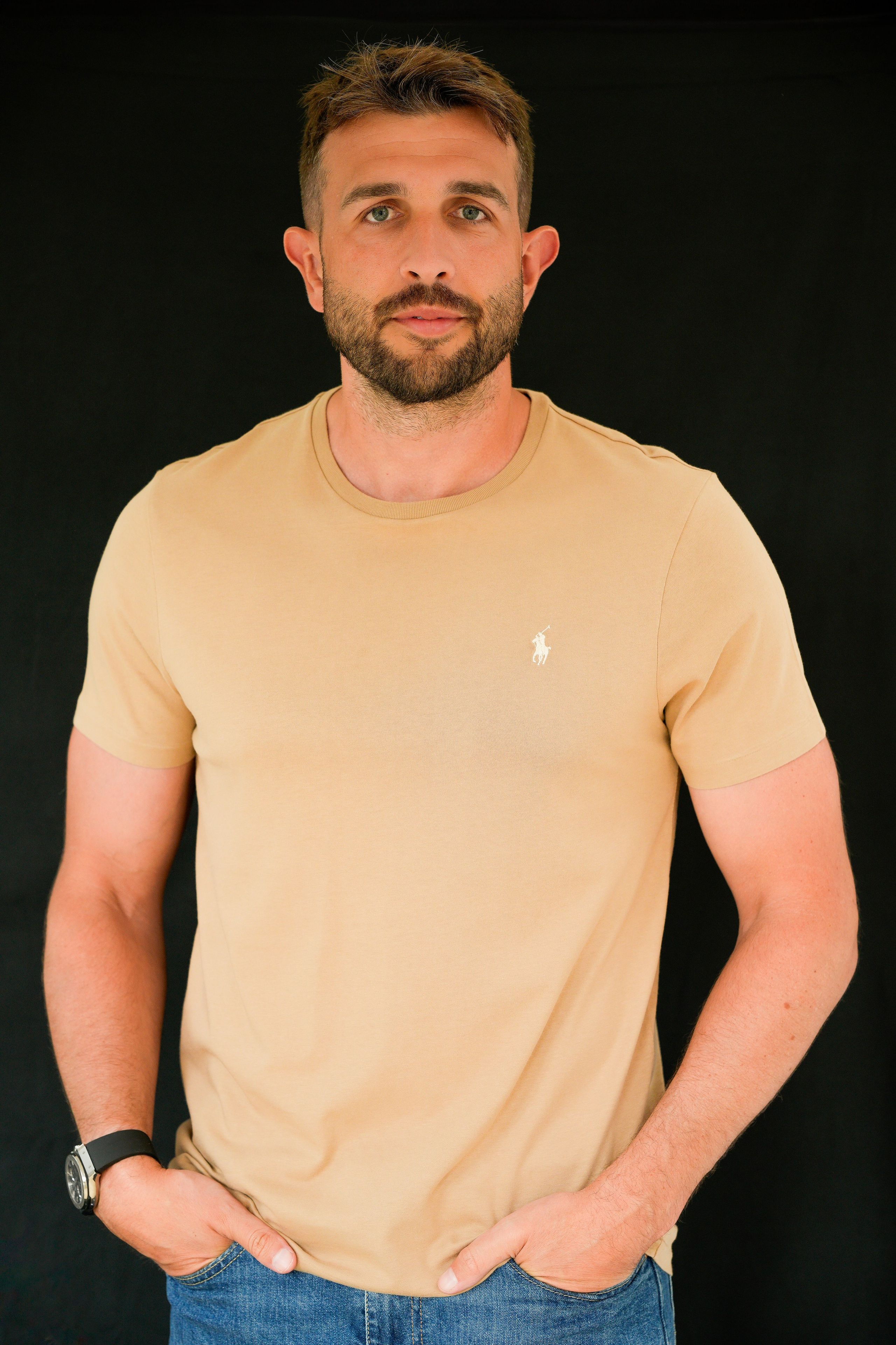 Business portrait in Solihull of a professional male wearing a beige shirt, looking confident