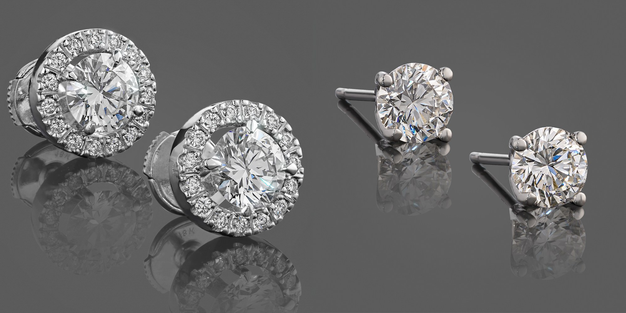 Dijamantske minđuša različite veličine.