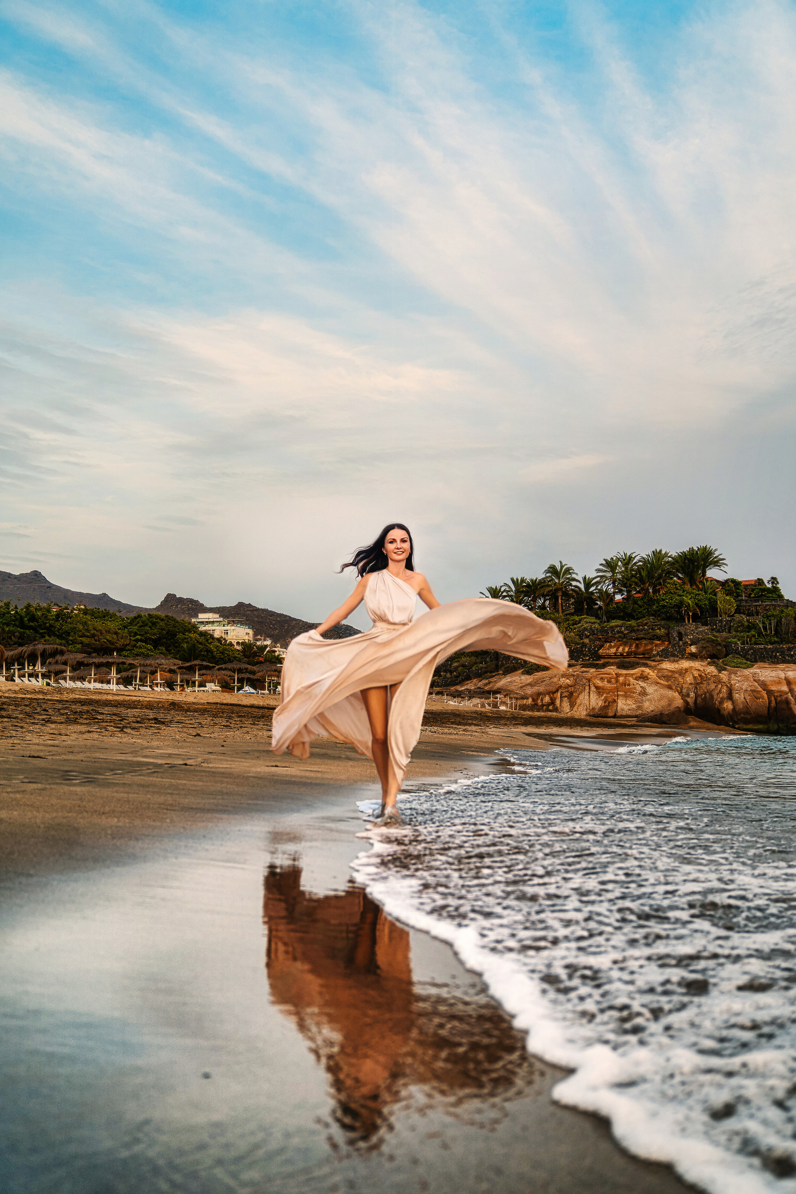 Flying dress beige #12 30€. Professional photography in Tenerife Tania Bonnet
