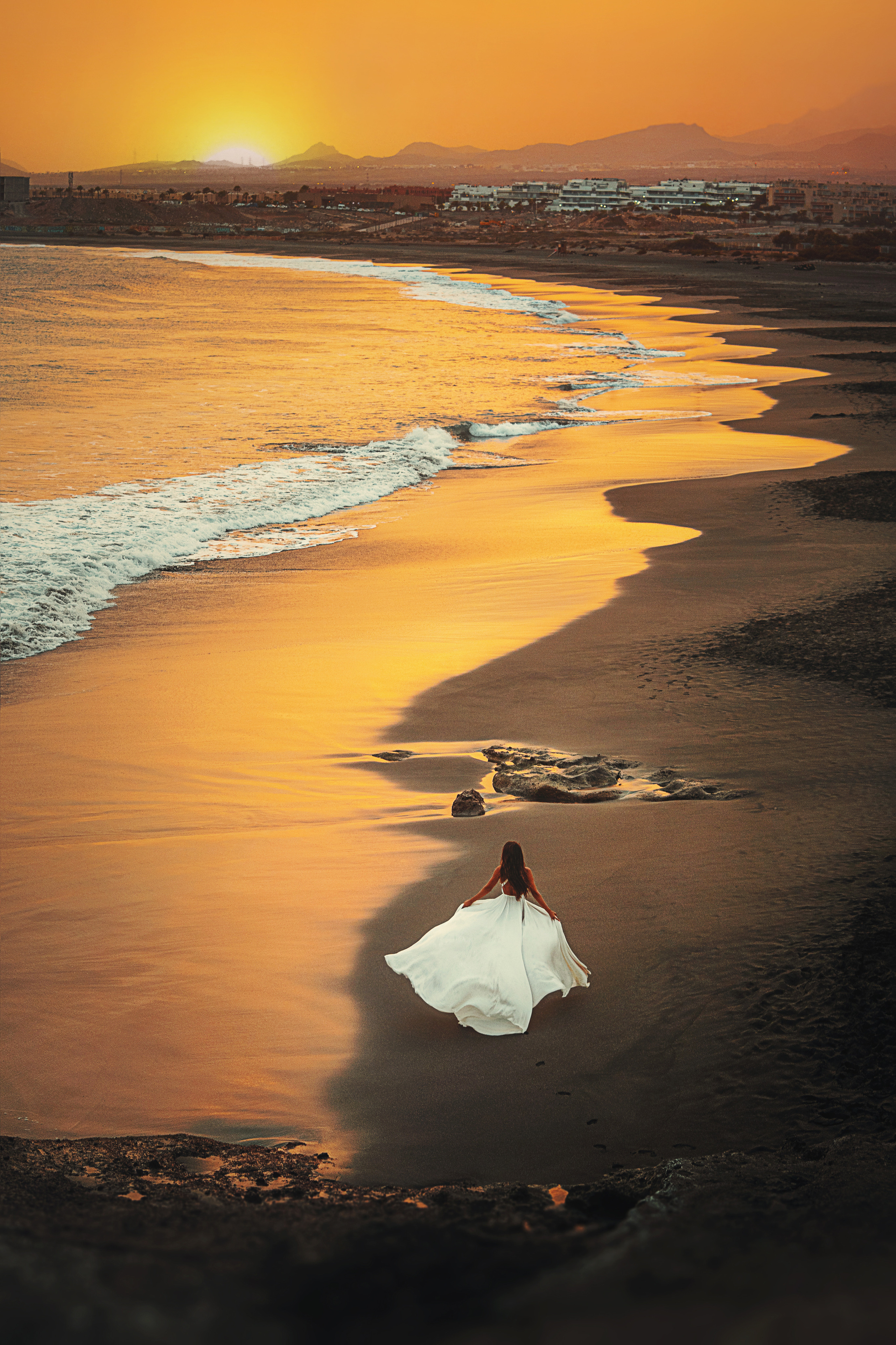 Flying dress white #10 40€. Professional photography in Tenerife Tania Bonnet
