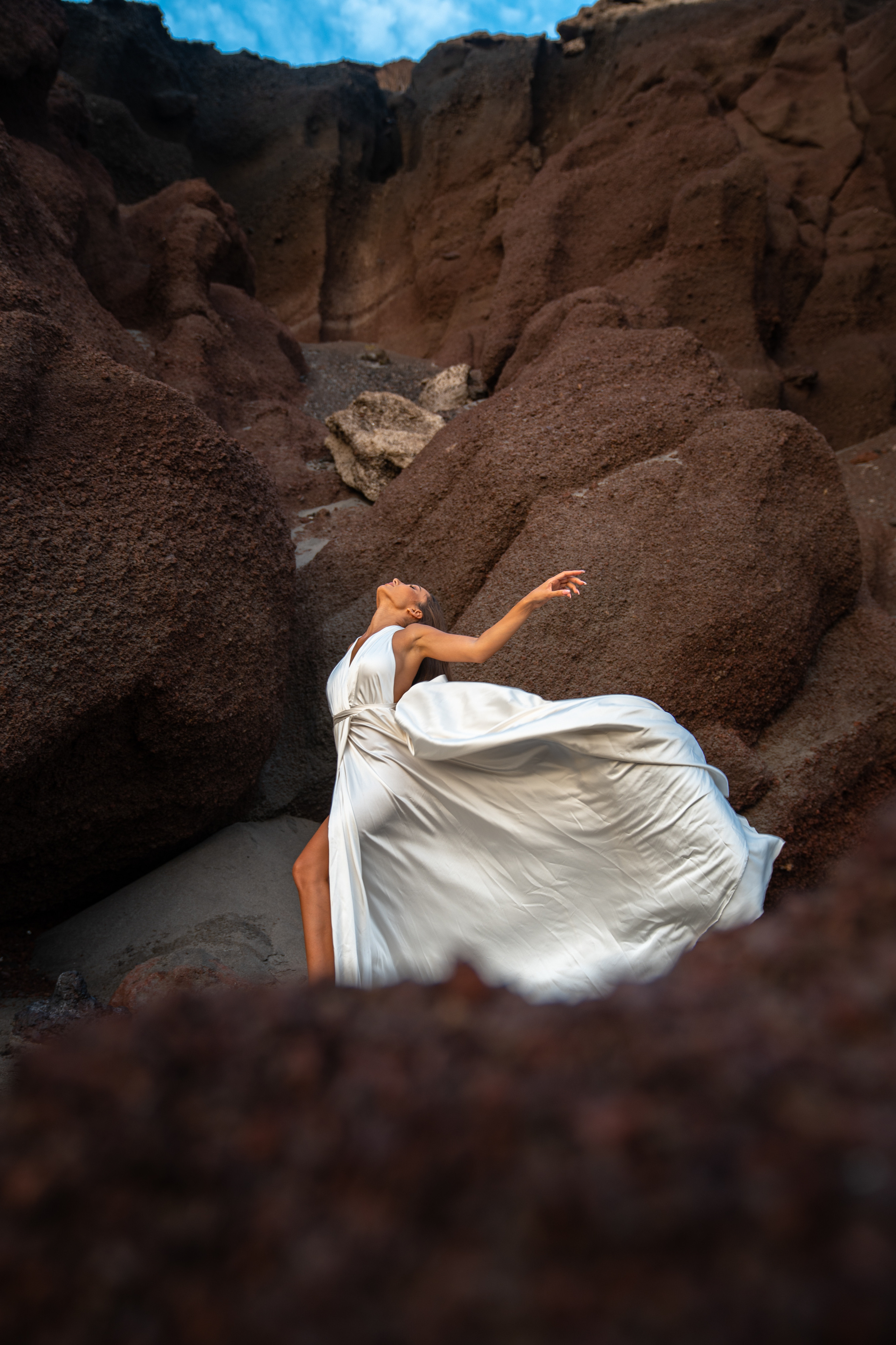 Flying dress white #10 40€. Professional photography in Tenerife Tania Bonnet