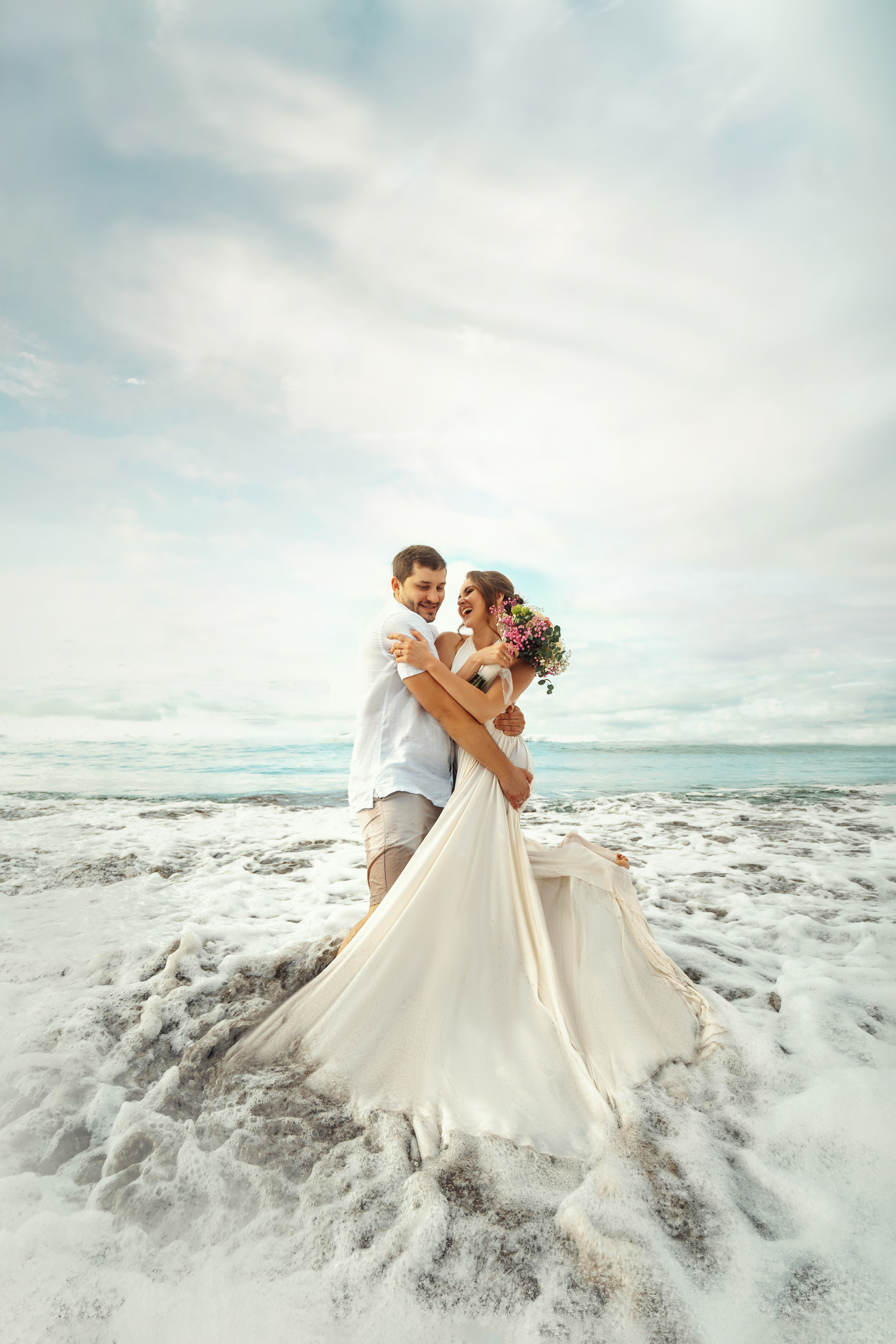 Flying dress white #10 40€. Professional photography in Tenerife Tania Bonnet
