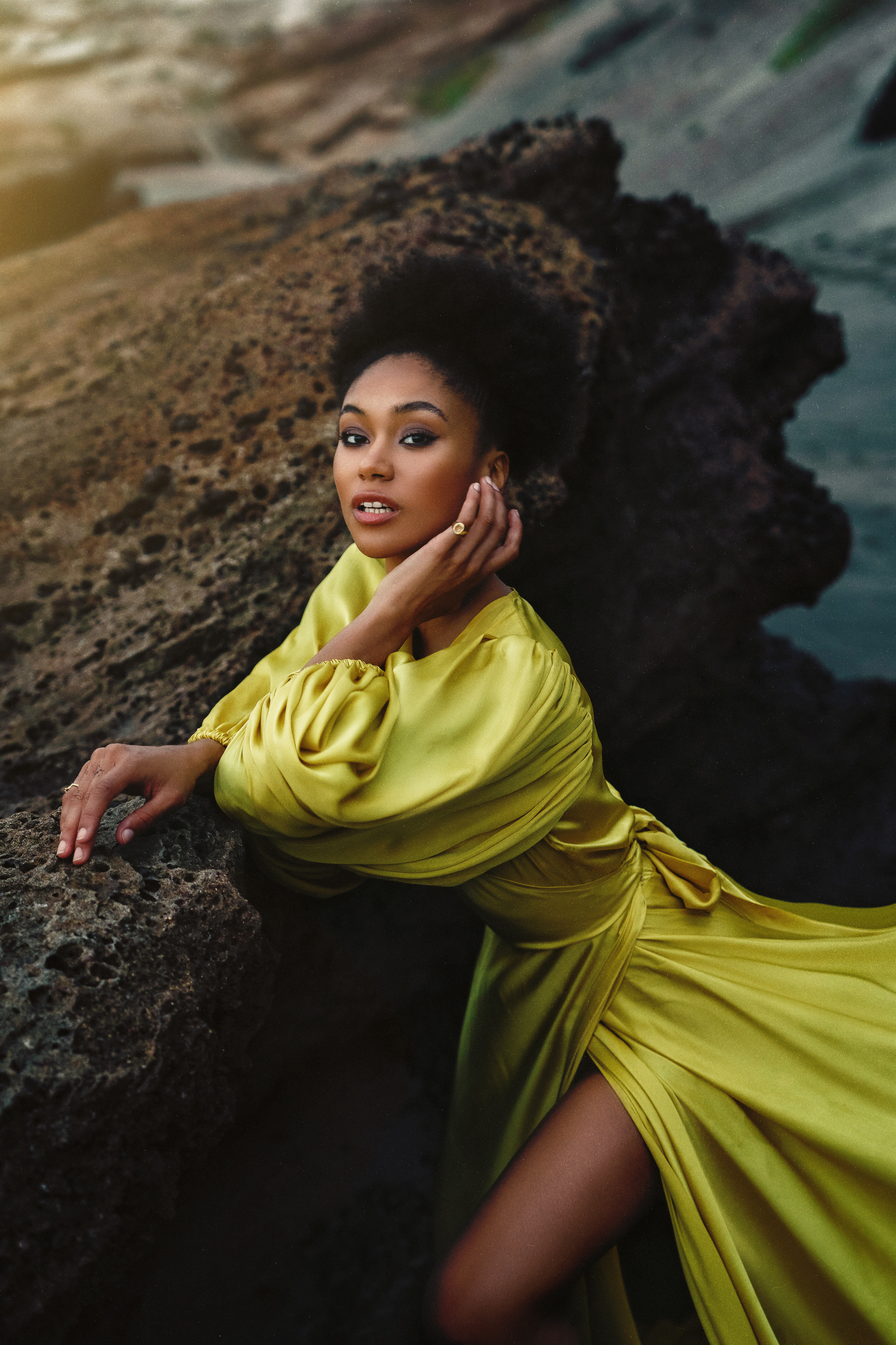 Flying dress yellow #9 40€. Professional photography in Tenerife Tania Bonnet