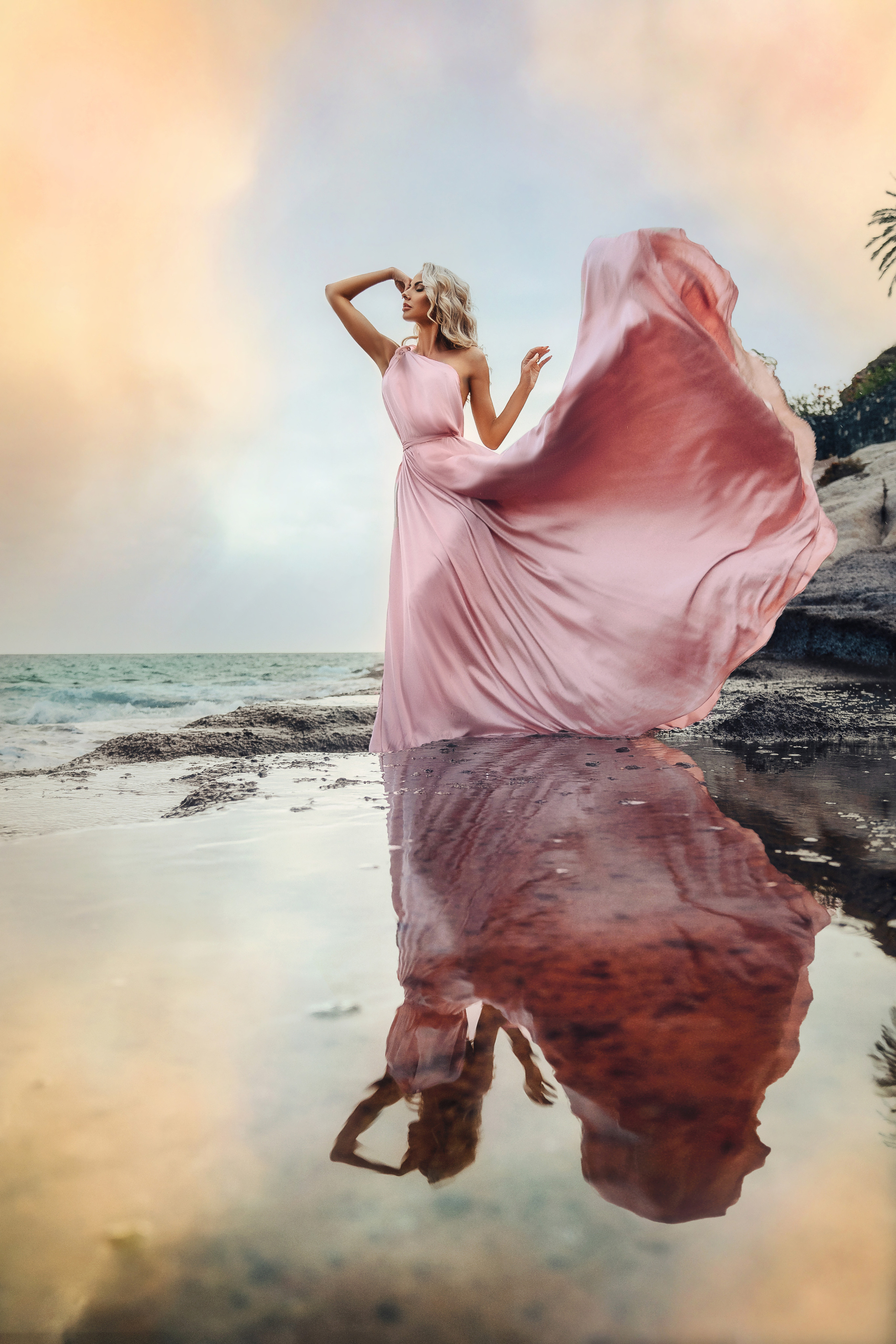 Flying dress beige #12 30€. Professional photography in Tenerife Tania Bonnet