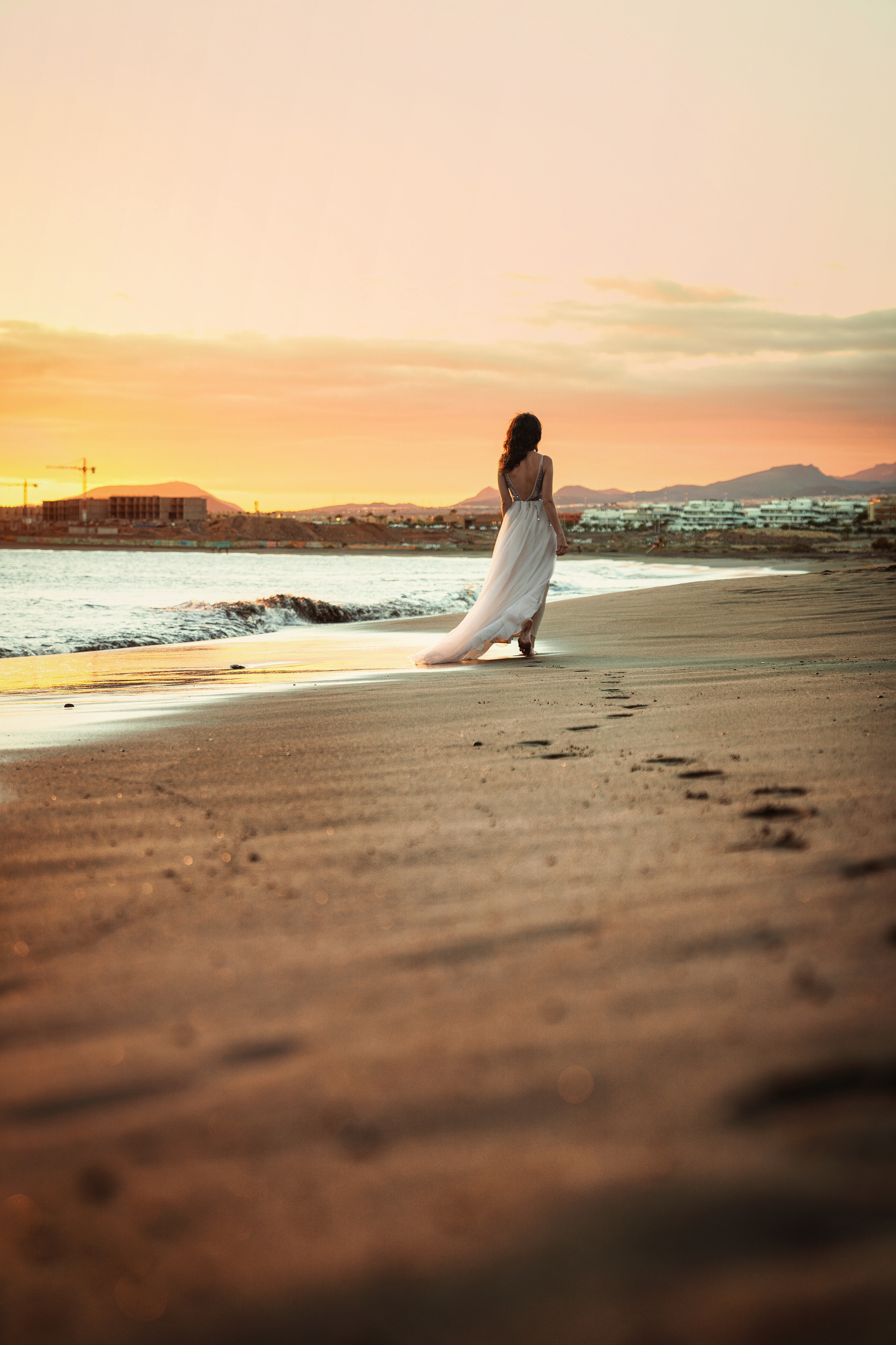 Платье белое фатин #5 20€. Профессиональный фотограф на Тенерифе