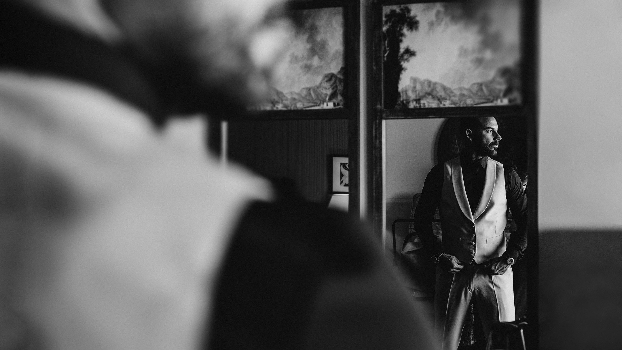 Groom preparing for wedding photography Tenerife