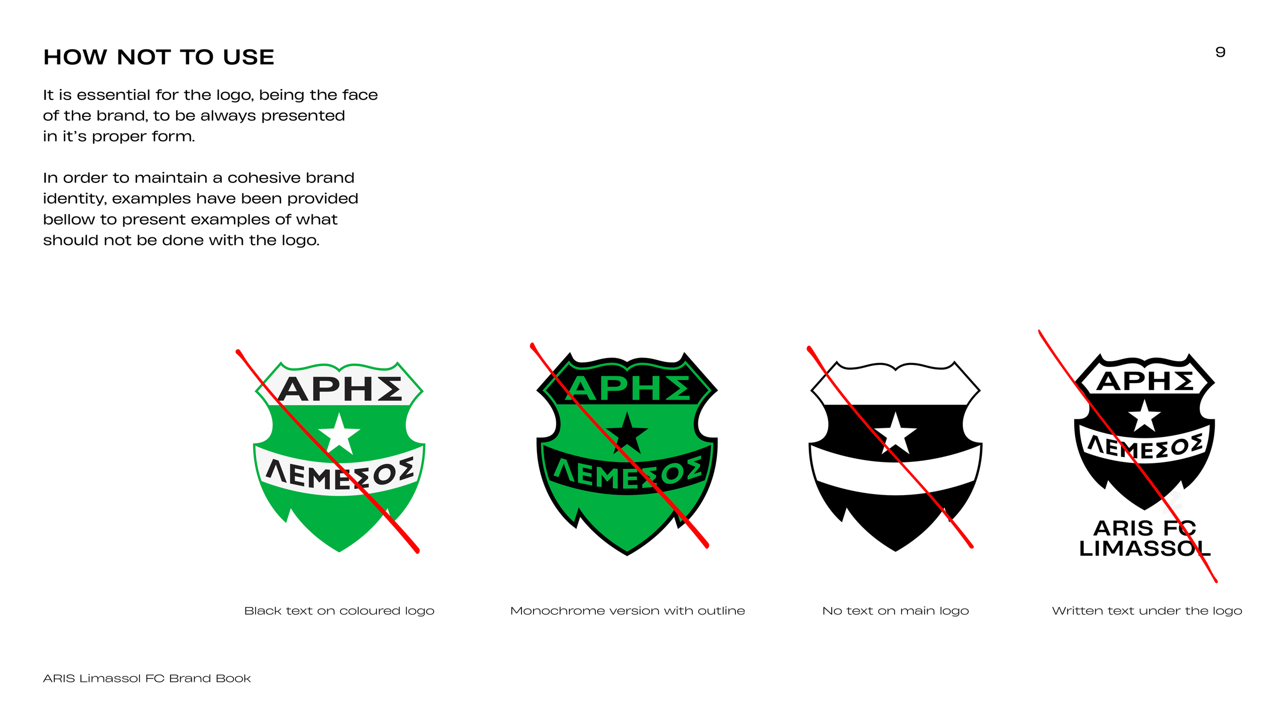 [Brand Book Designer, Identity Shaping] — Football Club — Aris. Tim Katerinko — Visual Storytelling for Brands, Culture & Events