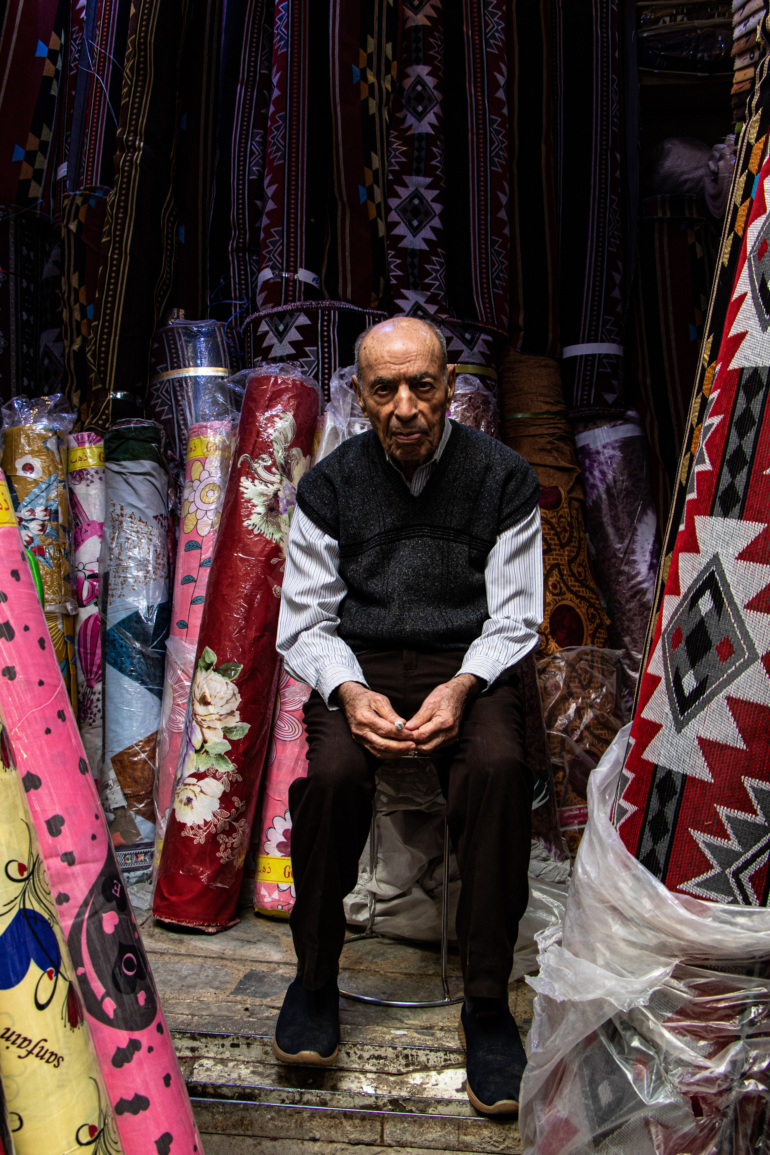 Portrait d'un marchand de tapis à Baghdad. 