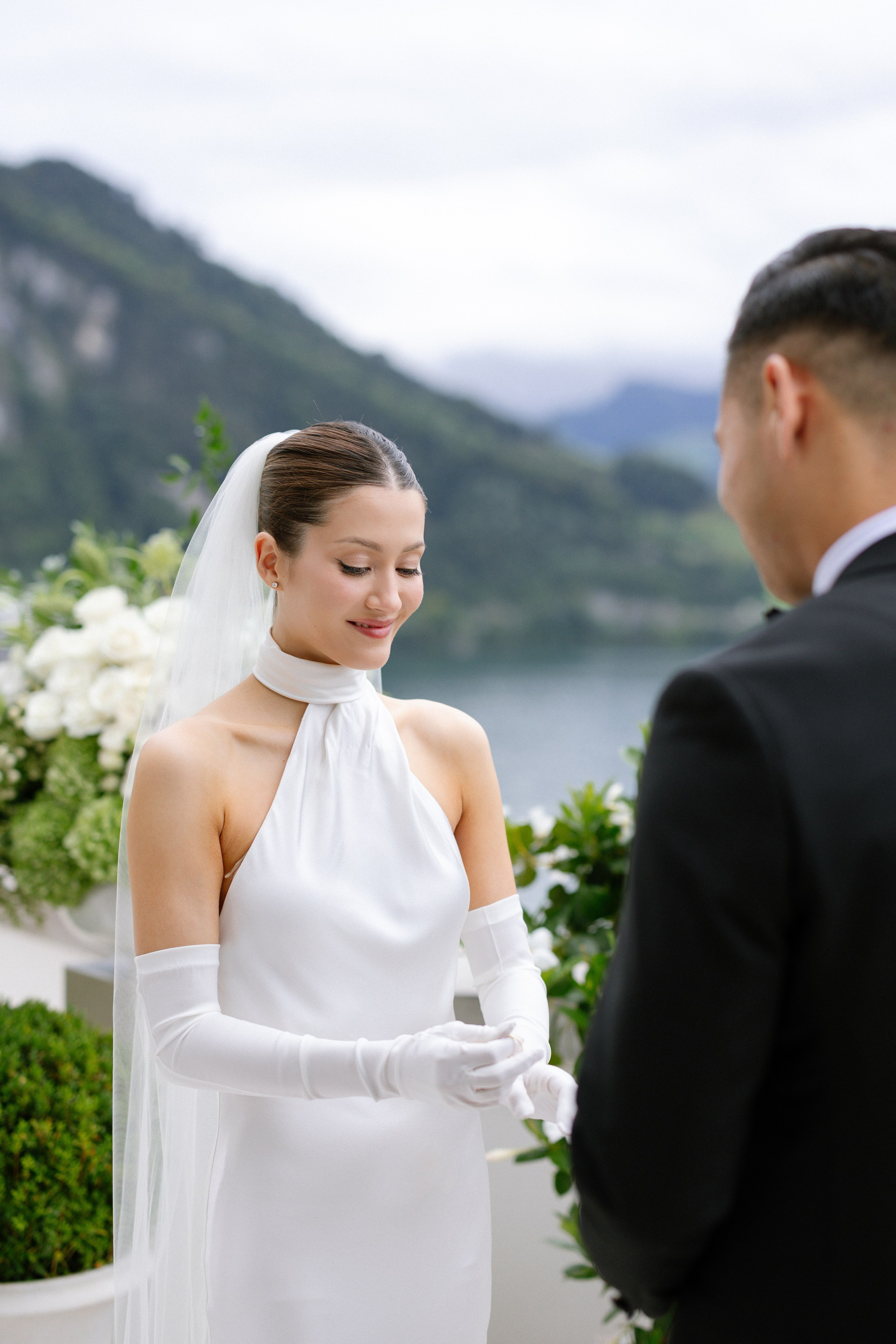 Intimate wedding at Parkhotel Vitznau on Lake Lucerne. Wedding and Family Photographer Switzerland and Italy. Valeria Diaz