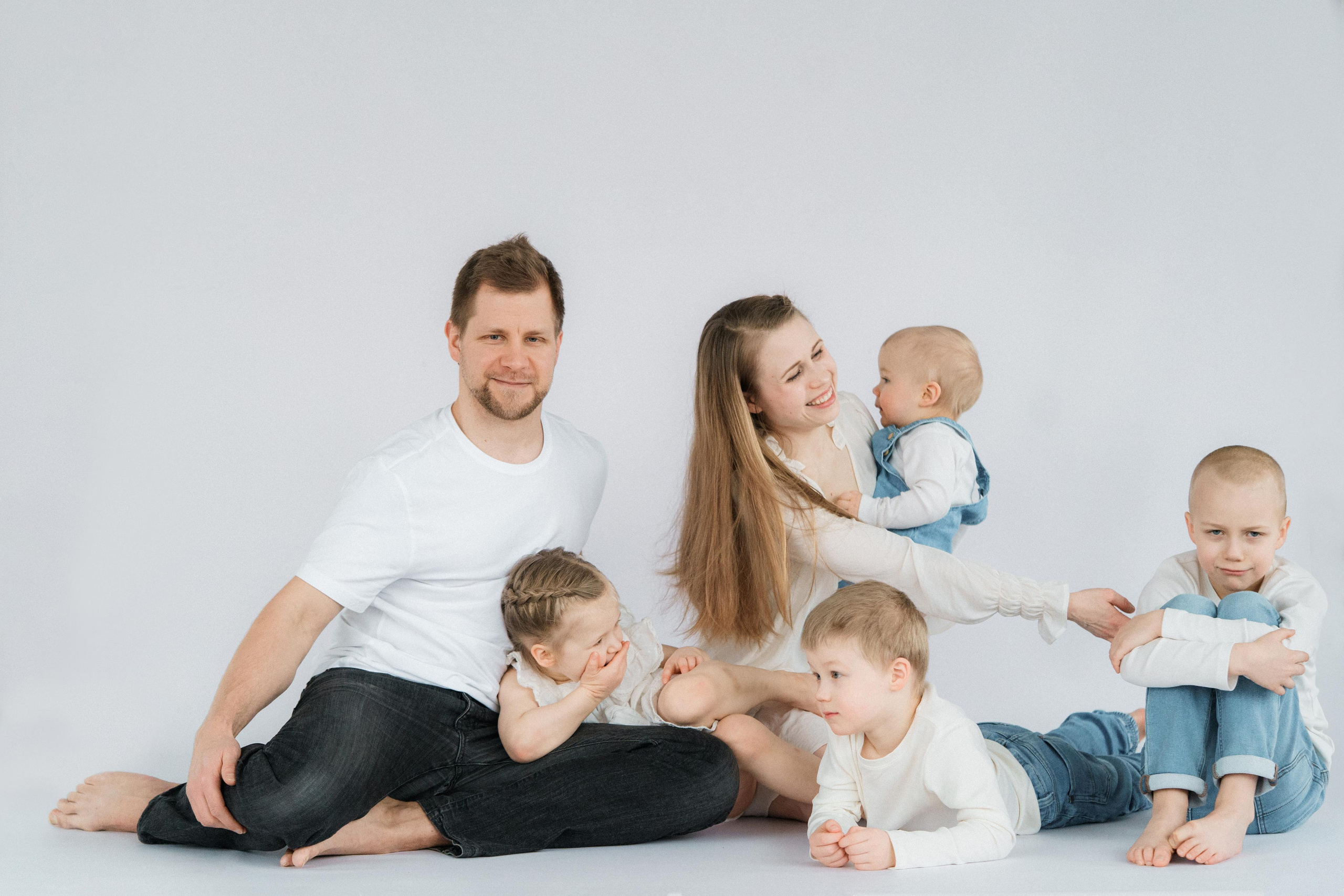 Perhekuvaus studiossa