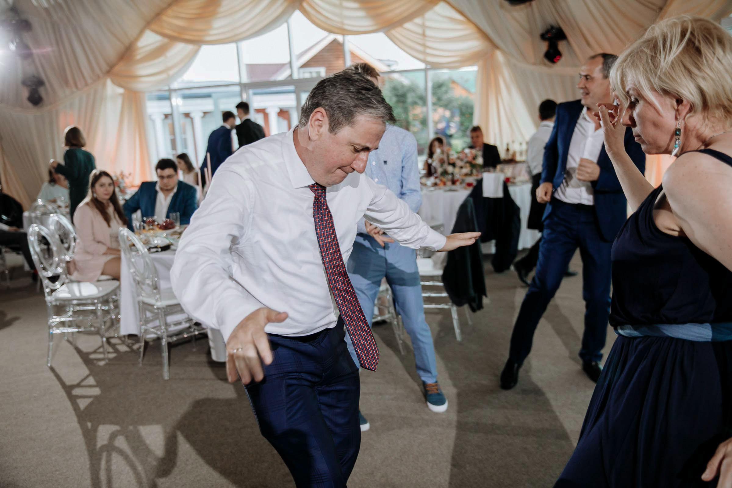 Dance floor guest, by Tanya Bodgan, Bude wedding photography.