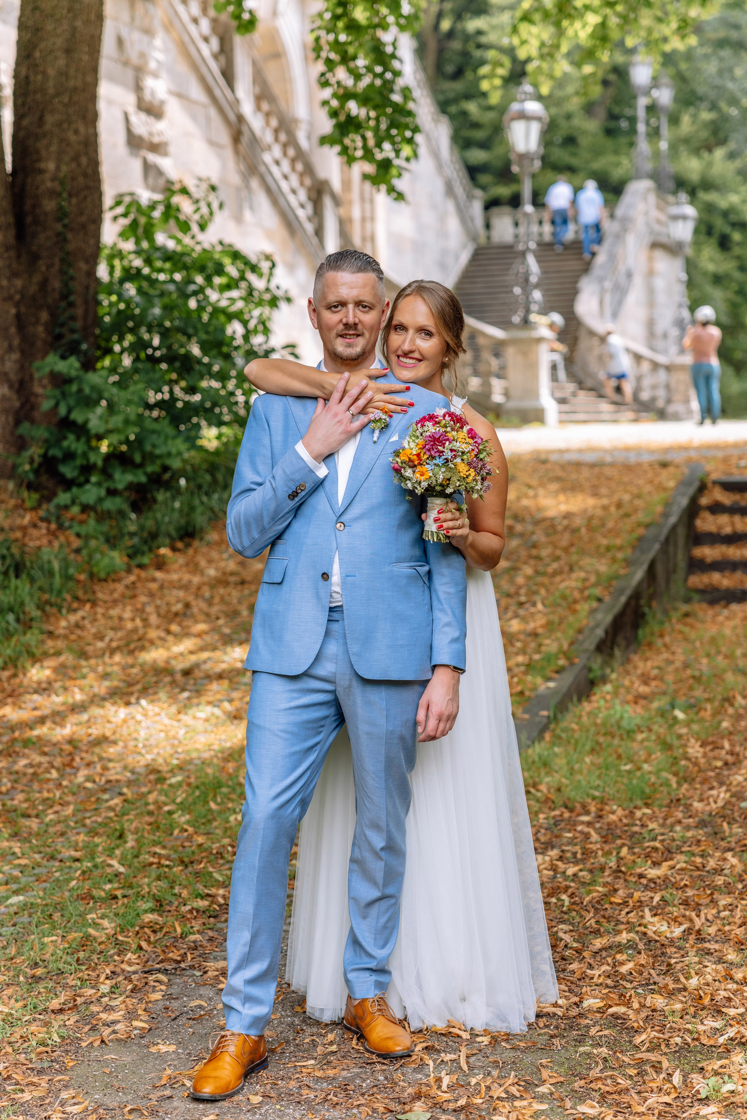 Sandra und Kevin: Standesamt Unterföring und Friedensengel. Hochzeitsfotograf München Taufe Familienfotograf Tanja Mauke