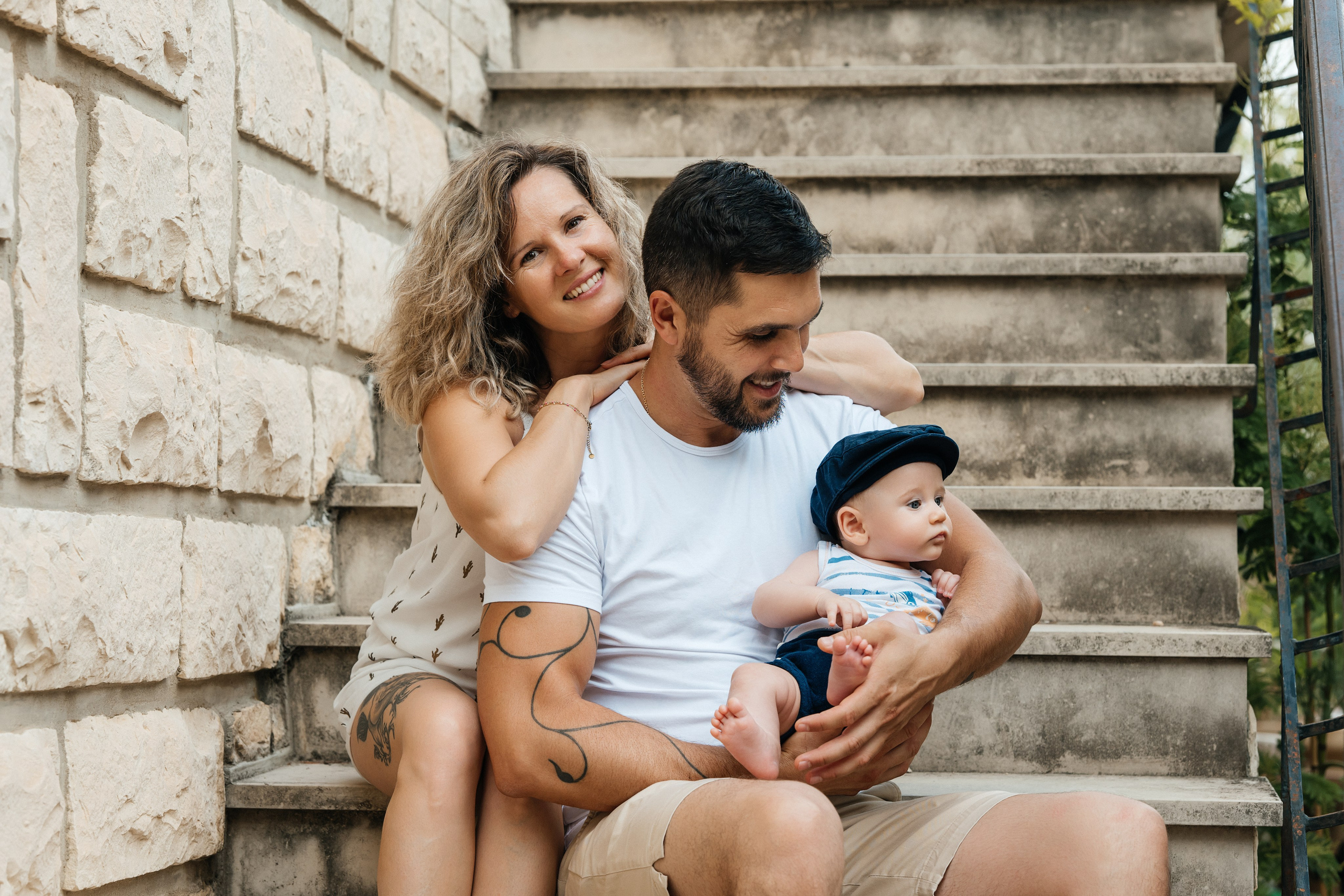 Shooting d'une famille avec un bébé