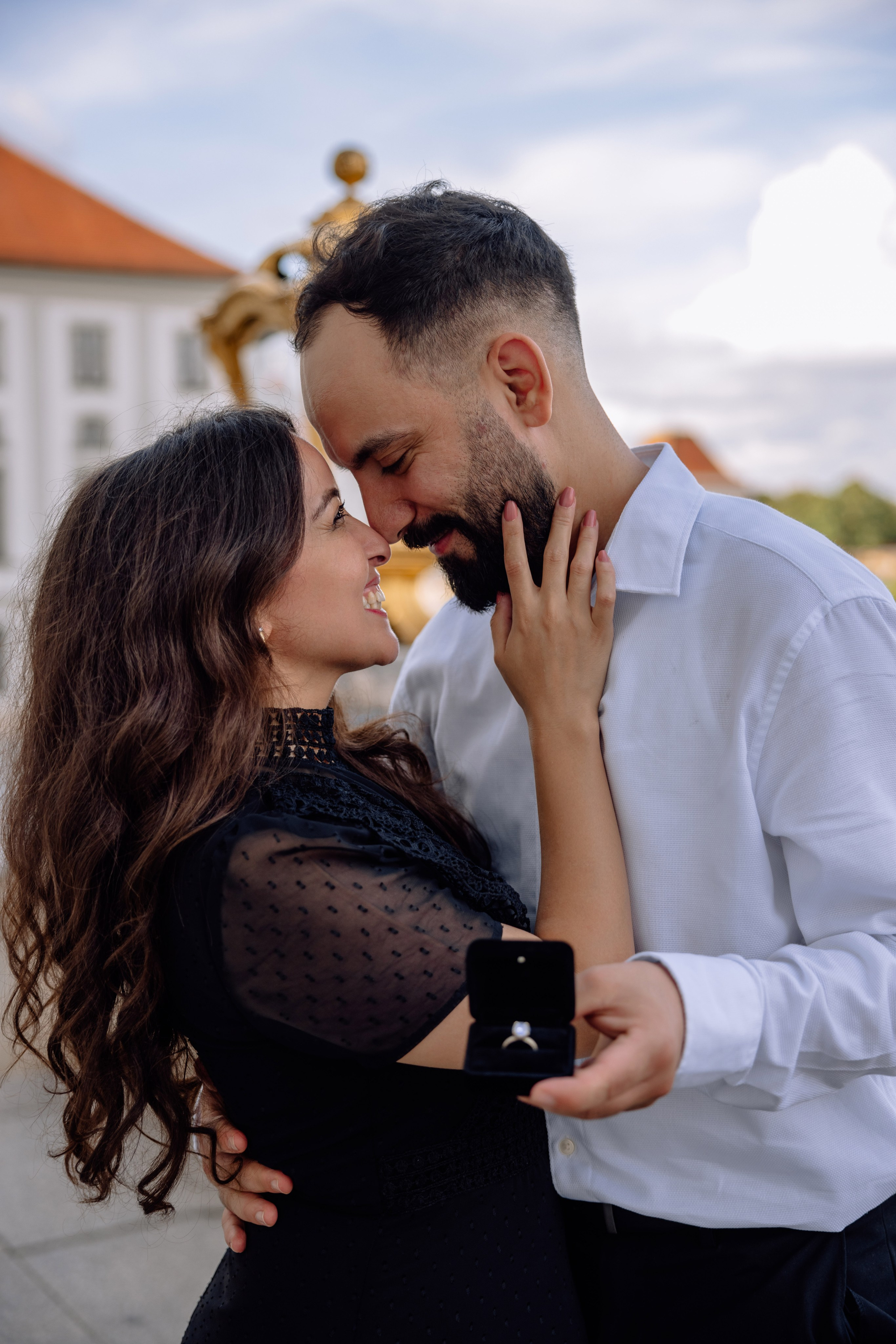 Antrag am Schloss Nymphenburg. Hochzeitsfotograf München Taufe Familienfotograf Tanja Mauke