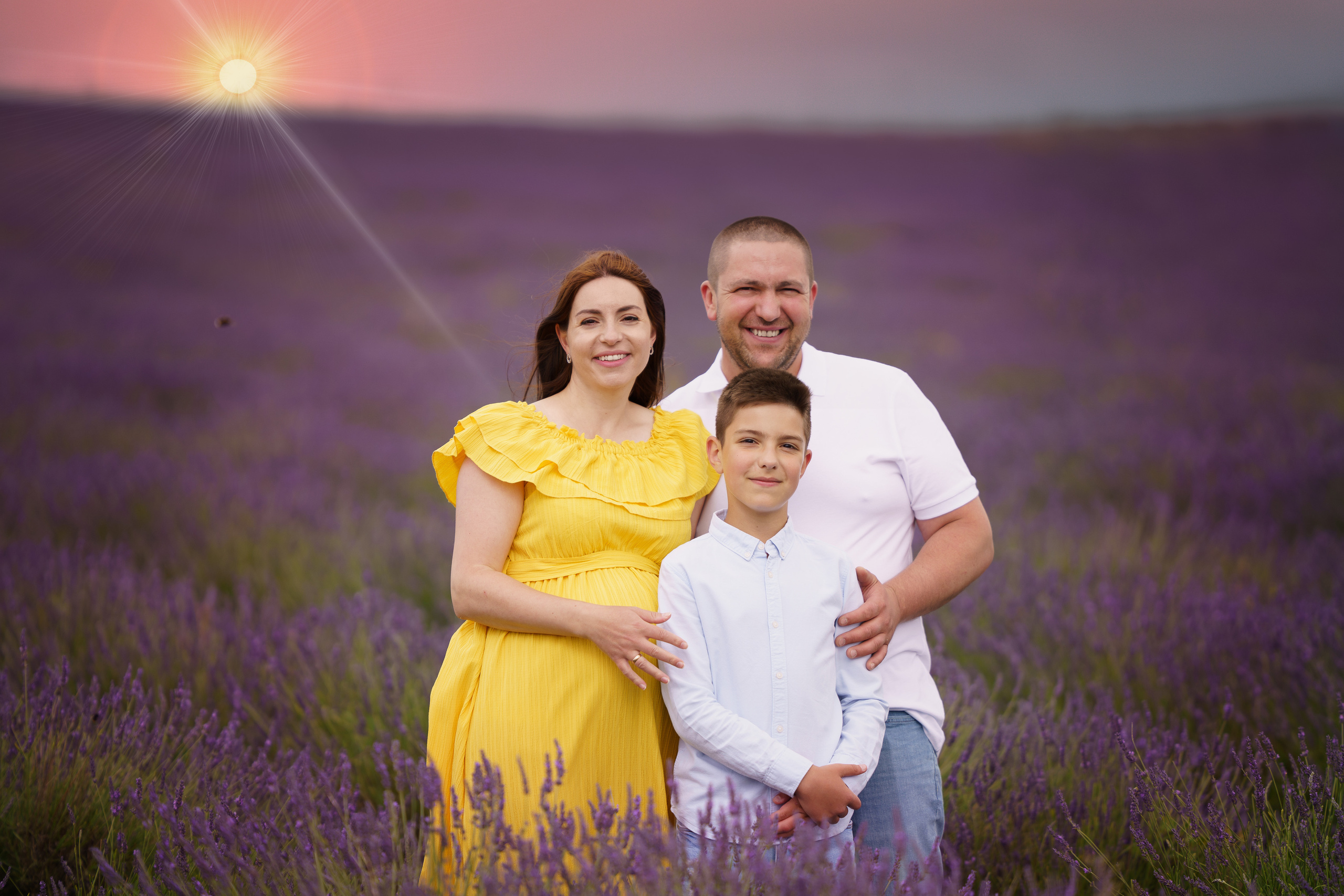 Shooting at sunset in a lavender field. Jelena Upleja children and family photographer in Bognor Regis