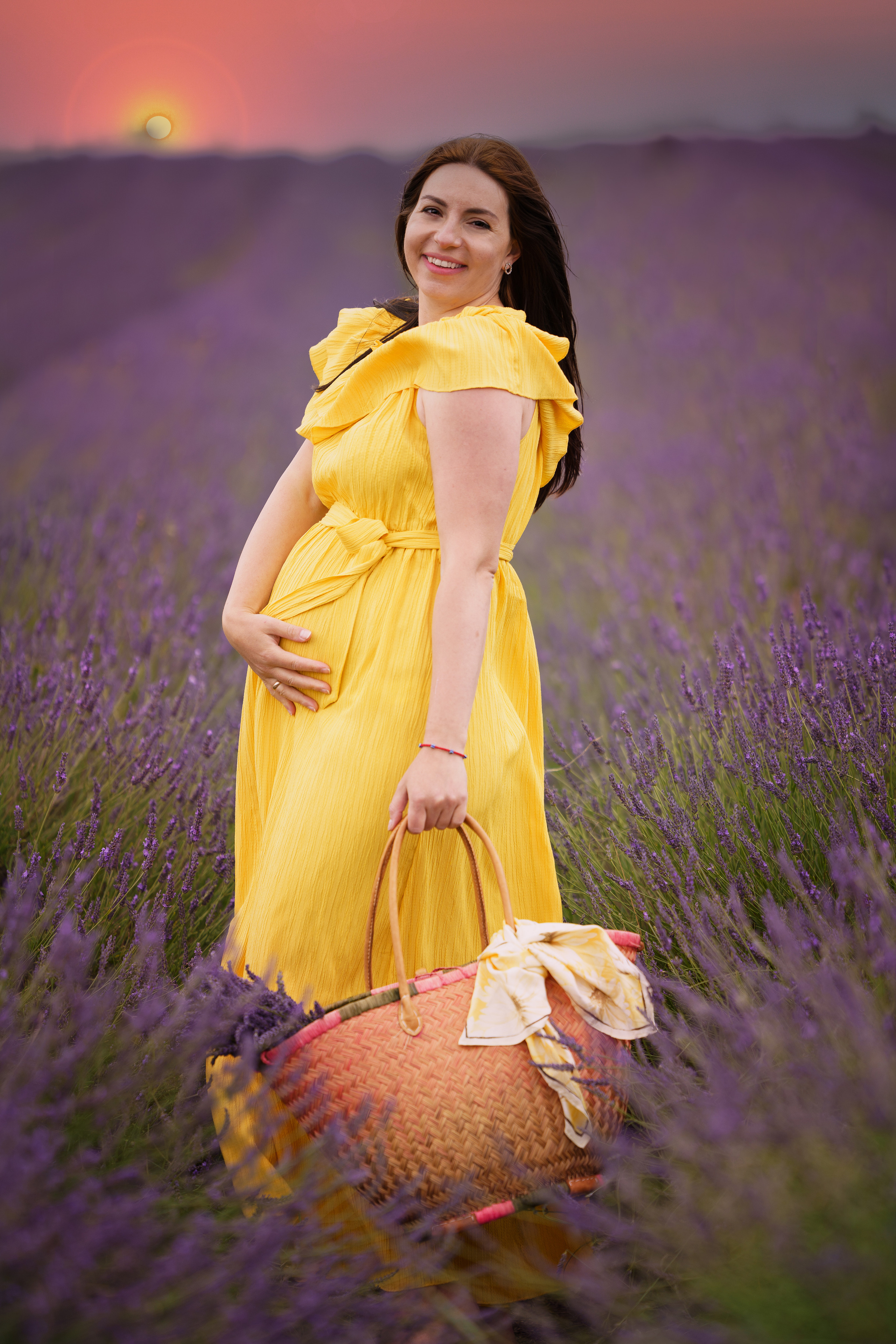 Shooting at sunset in a lavender field. Jelena Upleja children and family photographer in Bognor Regis