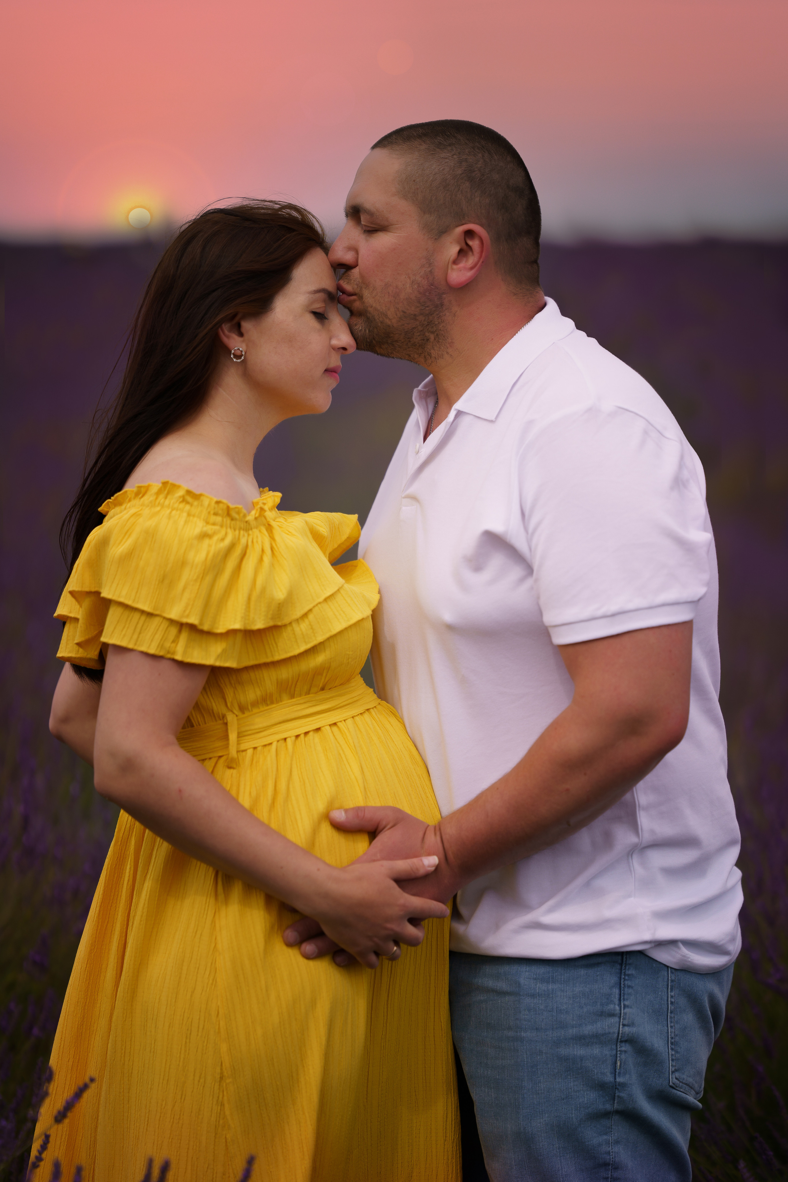Shooting at sunset in a lavender field. Jelena Upleja children and family photographer in Bognor Regis