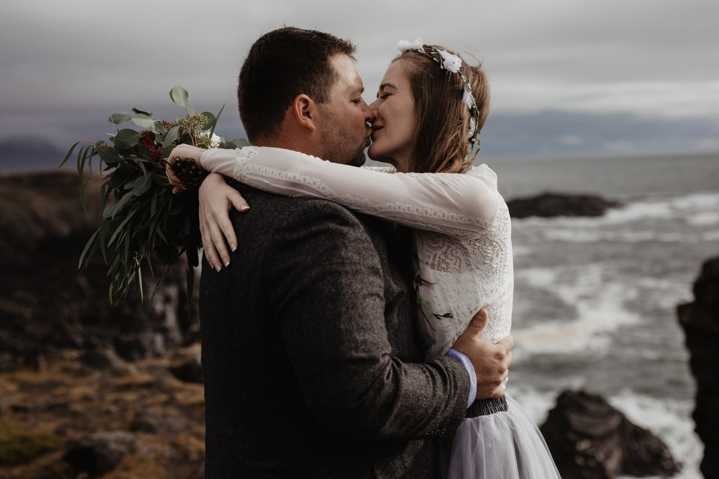 Iceland elopement in Snaefellsnes peninsula. Iceland elopement photographer & videographer