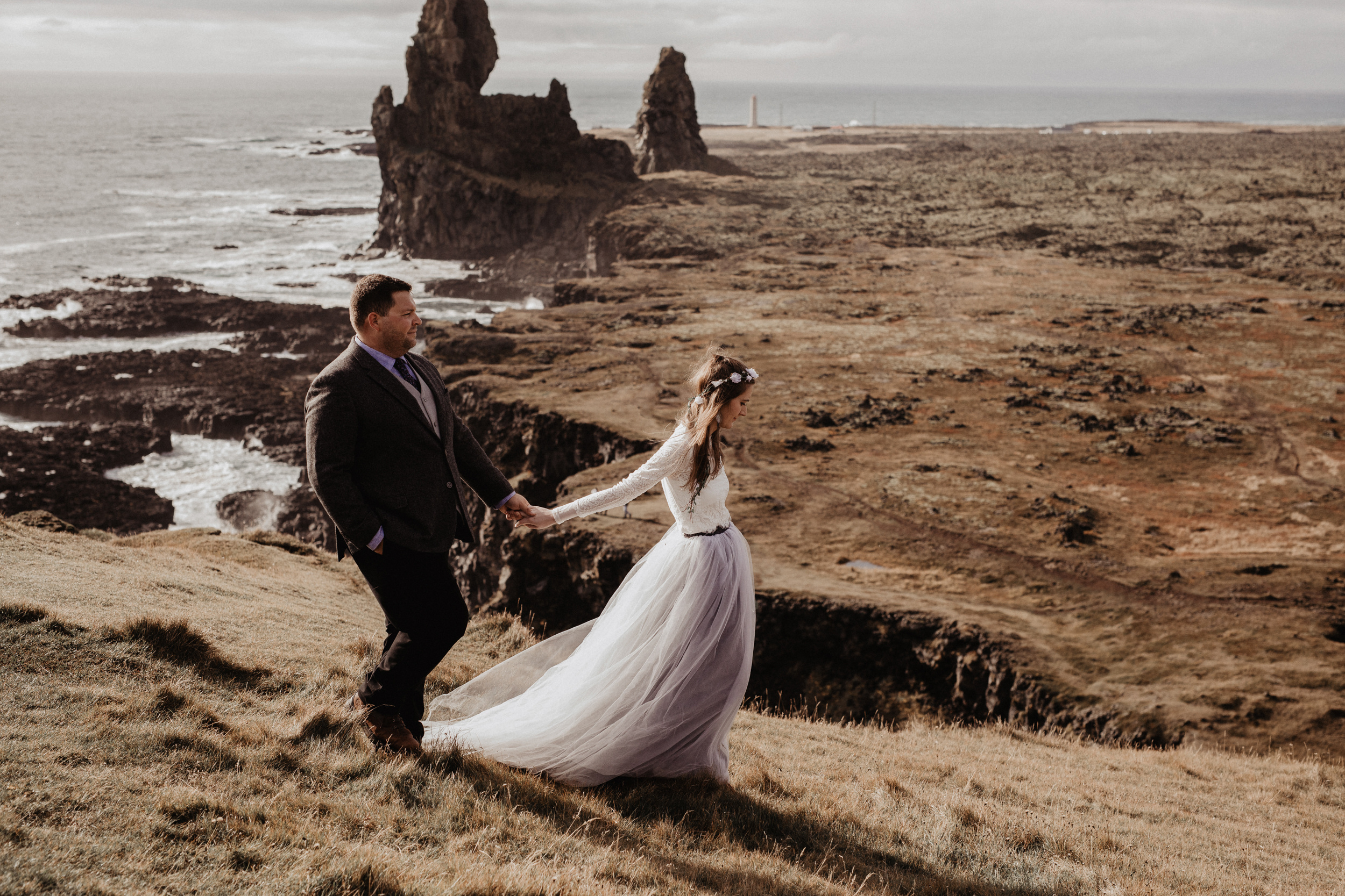 Iceland elopement in Snaefellsnes peninsula. Iceland elopement photographer & videographer