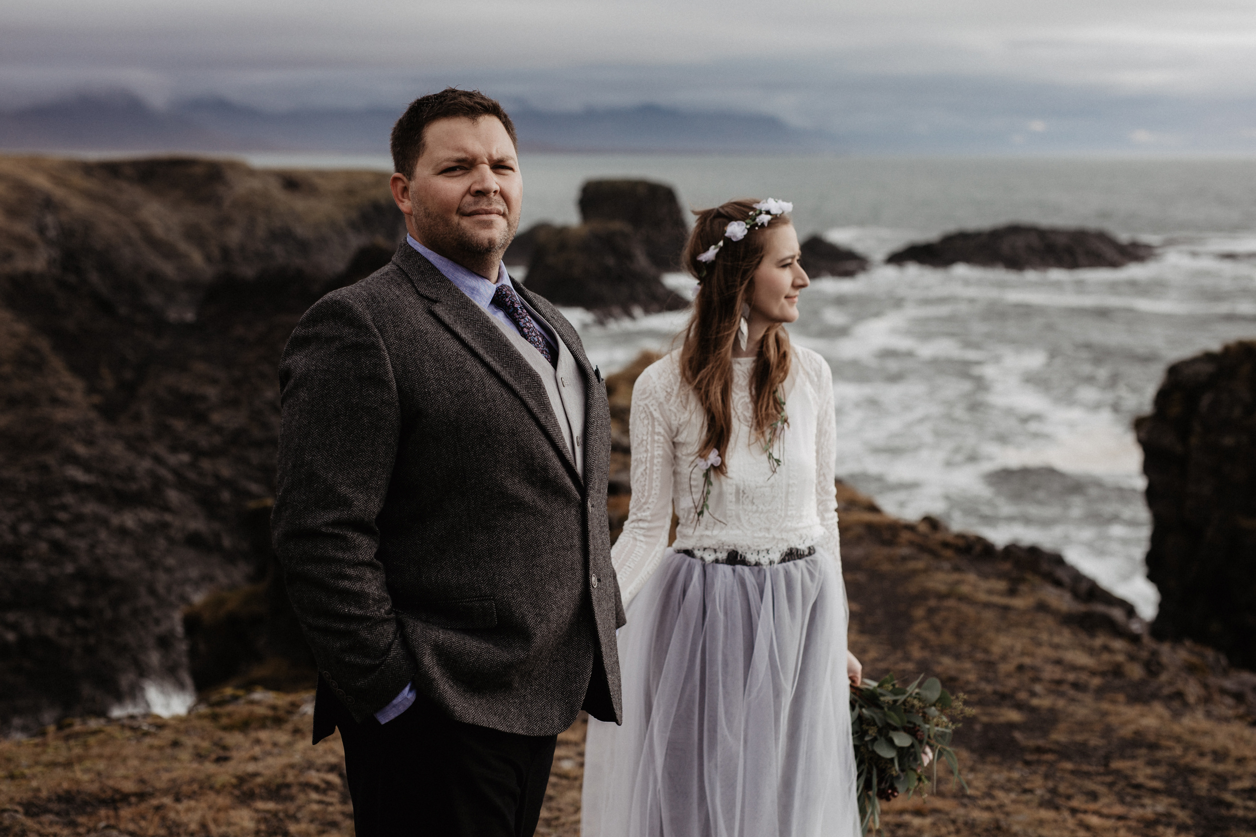 Iceland elopement in Snaefellsnes peninsula. Iceland elopement photographer & videographer
