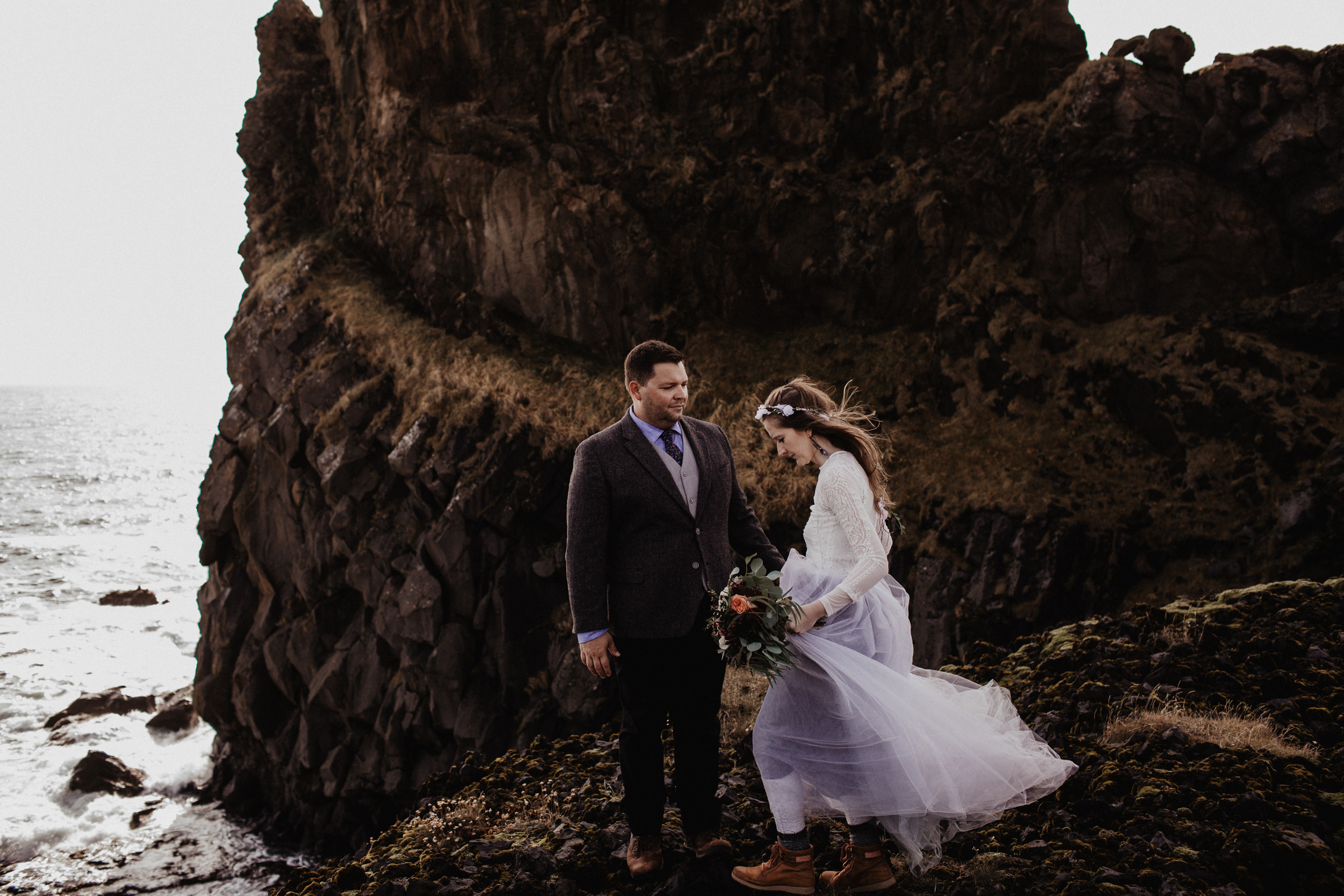 Iceland elopement in Snaefellsnes peninsula. Iceland elopement photographer & videographer