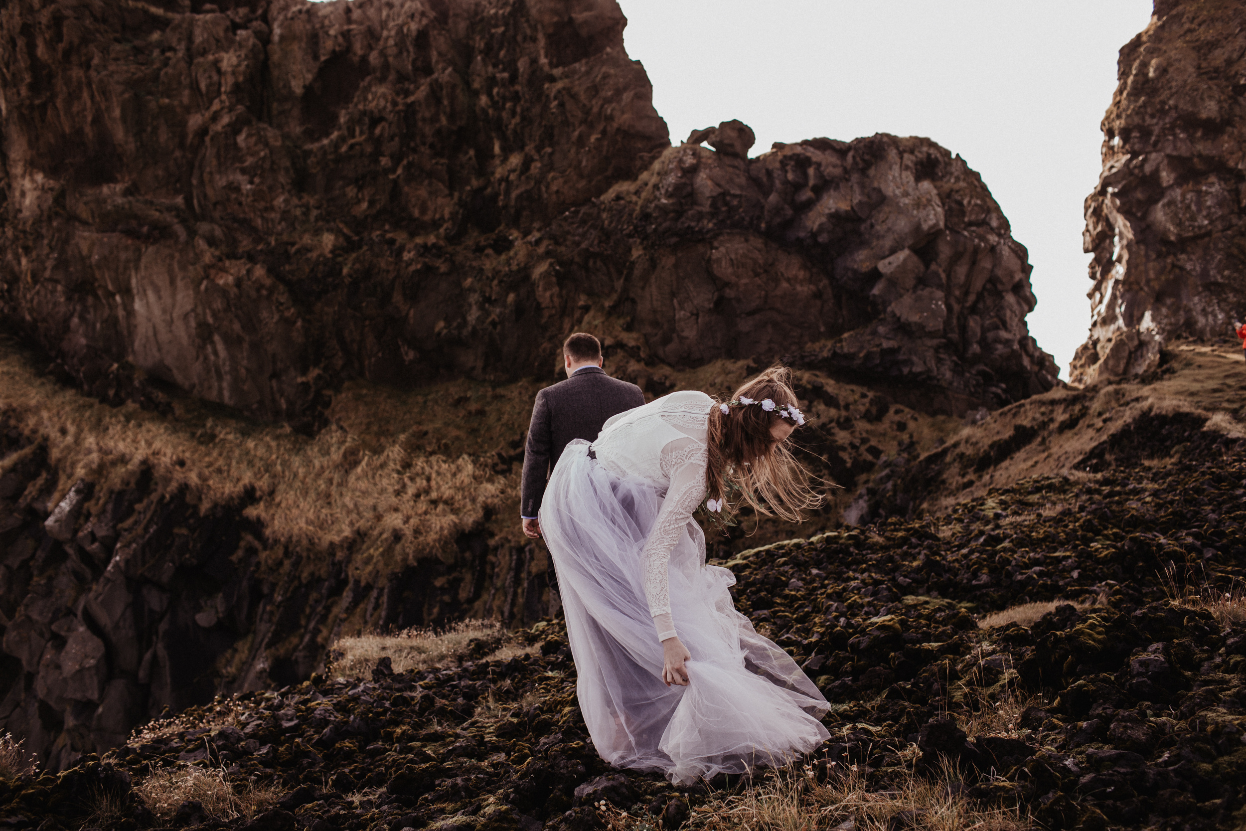 Iceland elopement in Snaefellsnes peninsula. Iceland elopement photographer & videographer