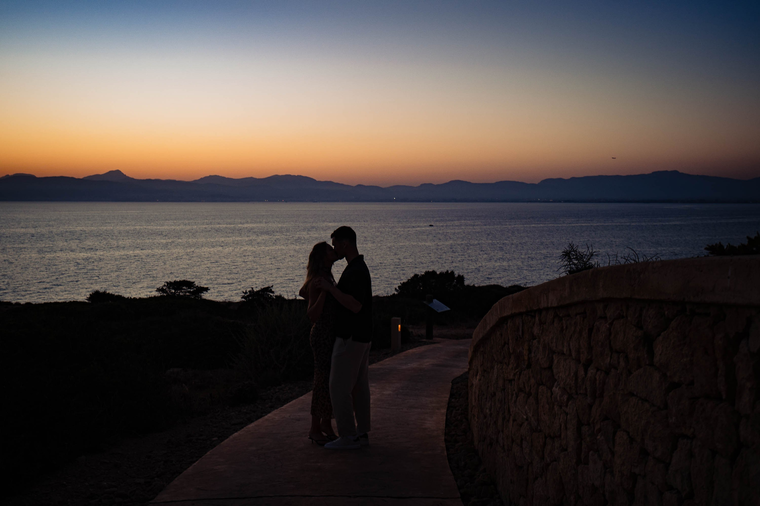 Dusk Wedding Proposal Cap Rocat. Mallorca Wedding, Corporate & Social Photographer