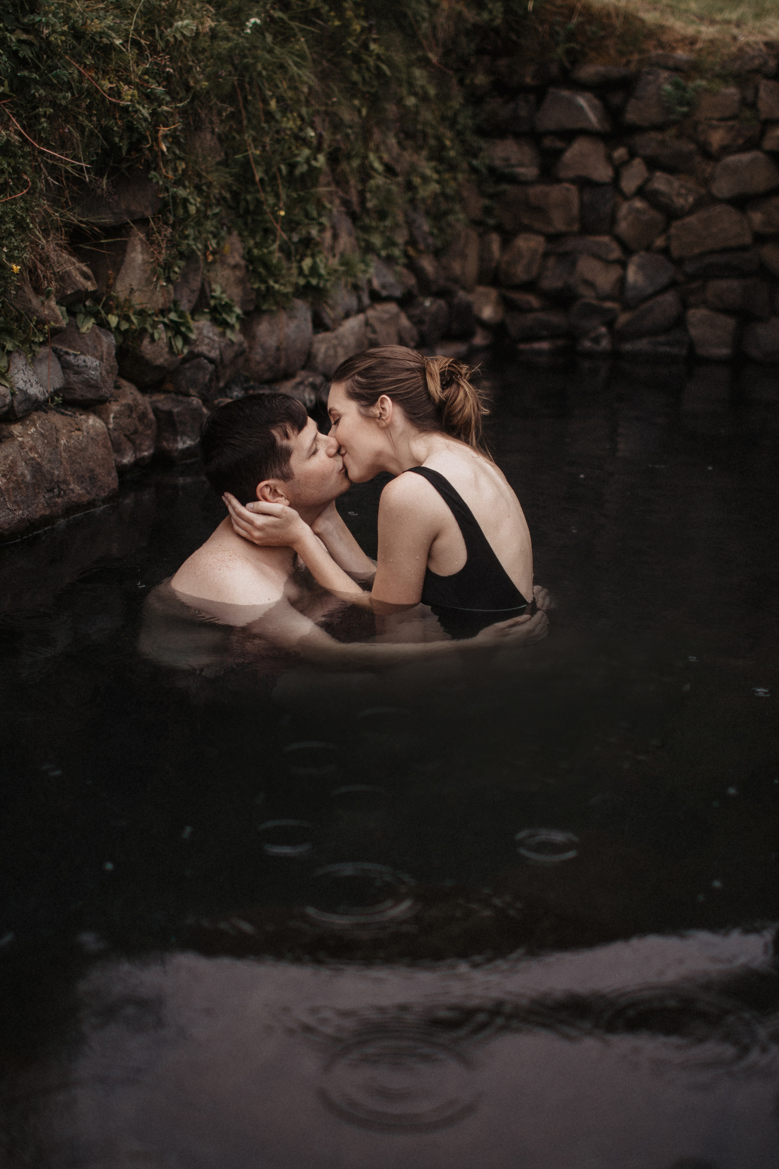Midnight sun elopement at Haifoss in Iceland. Iceland elopement photo and video | Nikolaichik Photo