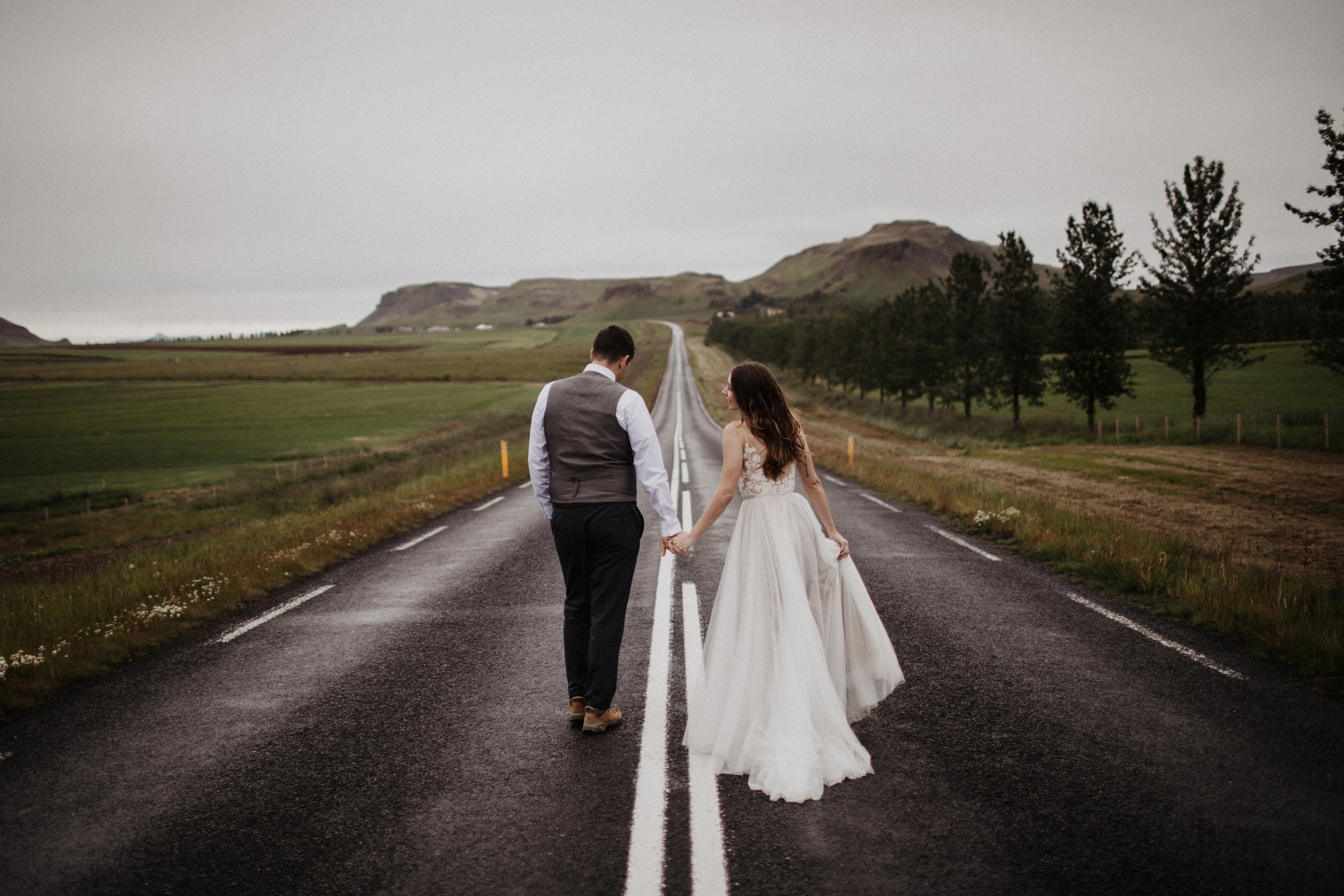 Midnight sun elopement at Haifoss in Iceland. Iceland elopement photo and video | Nikolaichik Photo