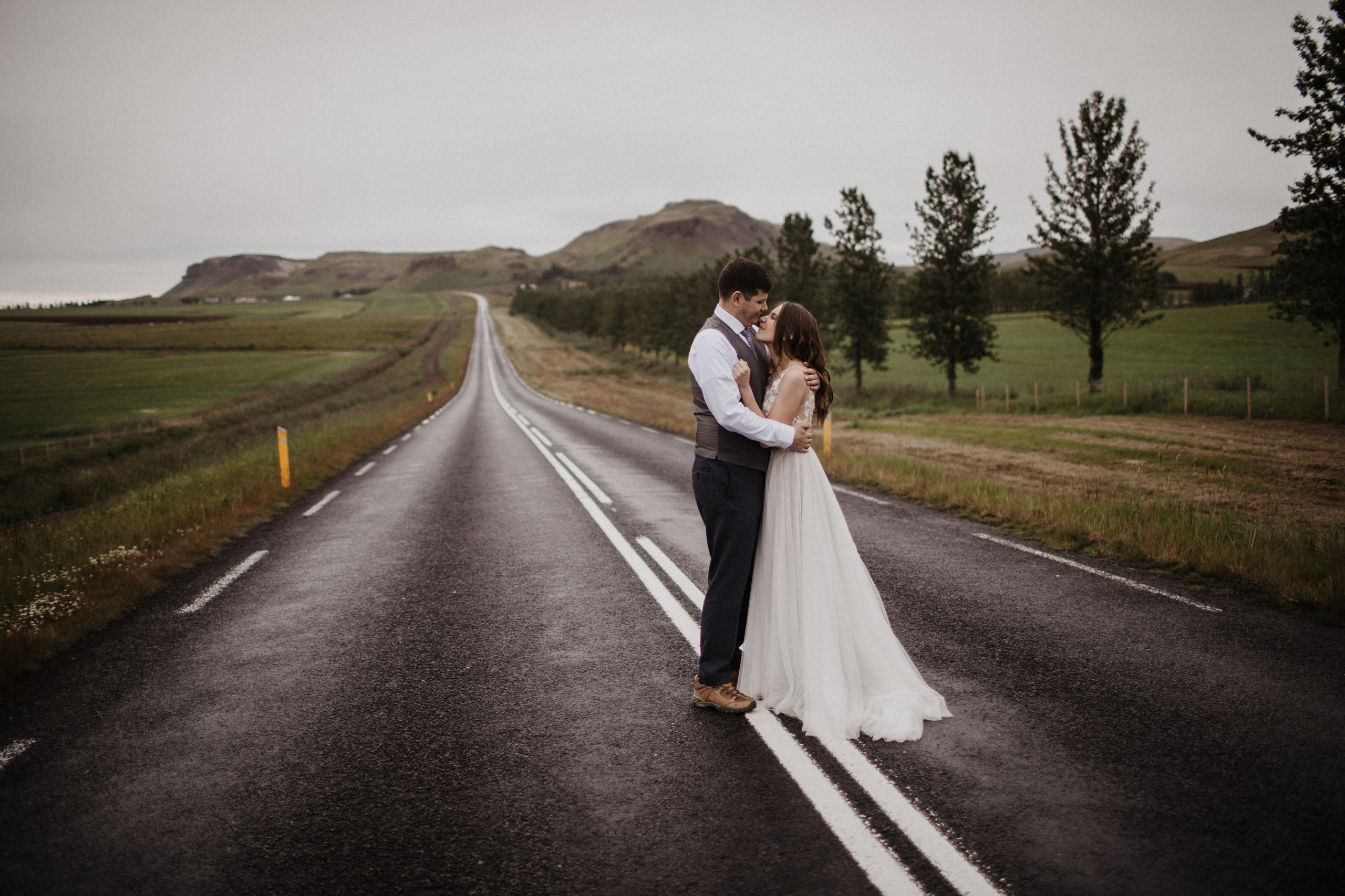 Midnight sun elopement at Haifoss in Iceland. Iceland elopement photo and video | Nikolaichik Photo
