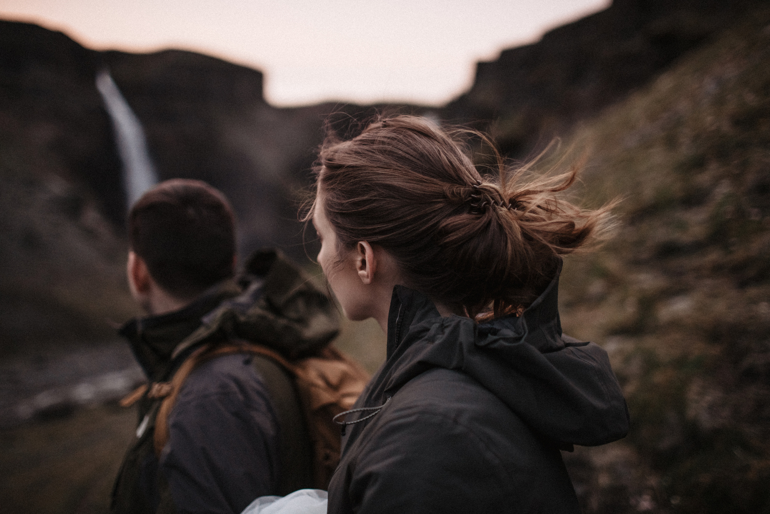 Midnight sun elopement at Haifoss in Iceland. Iceland elopement photo and video | Nikolaichik Photo